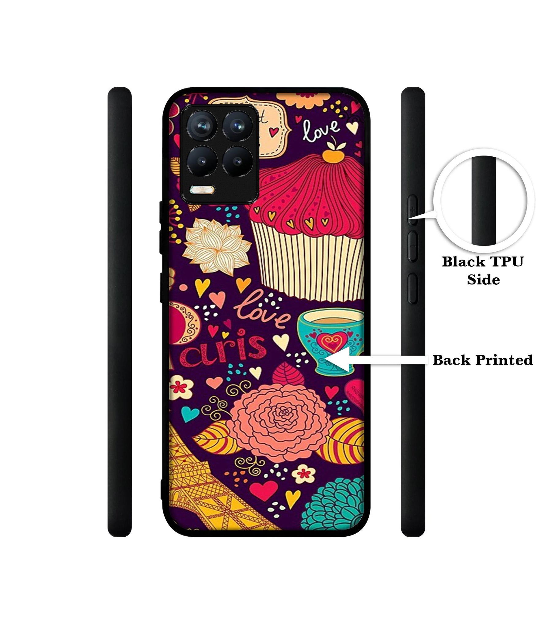 Paris Flower Love Design Designer 2D Printed Back Case Cover for Realme 8 4G / 8 Pro 4G