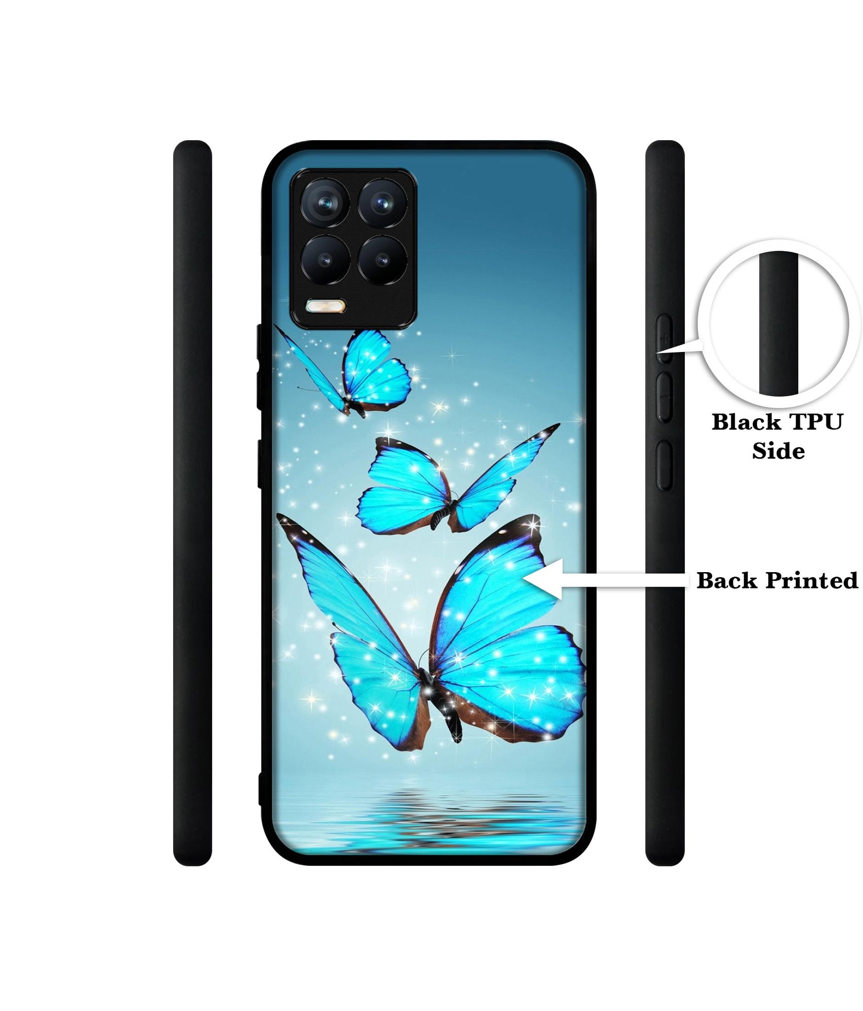Flying Butterflies Design Designer 2D Printed Back Case Cover for Realme 8 4G / 8 Pro 4G