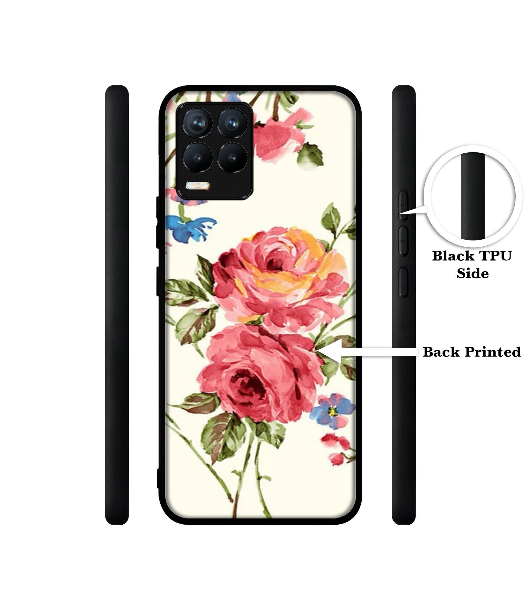 Vintage Painting Flower Design Designer 2D Printed Back Case Cover for Realme 8 4G / 8 Pro 4G