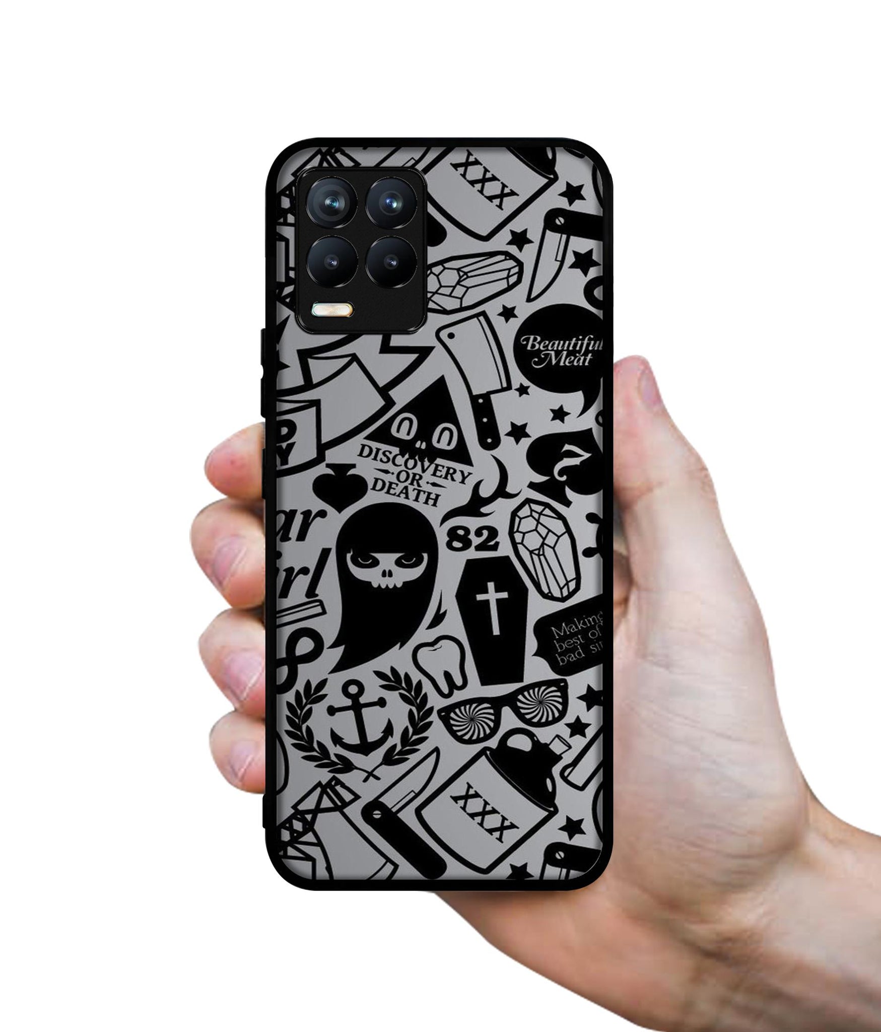 Discover Or Death Design Designer 2D Printed Back Case Cover for Realme 8 4G / 8 Pro 4G
