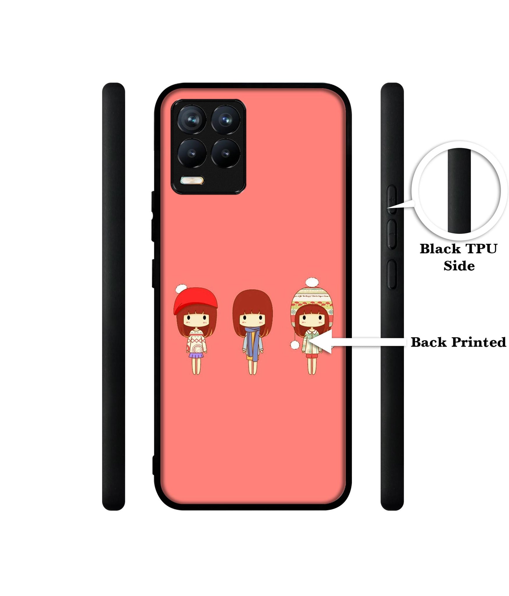 Cute Girls Design Designer 2D Printed Back Case Cover for Realme 8 4G / 8 Pro 4G