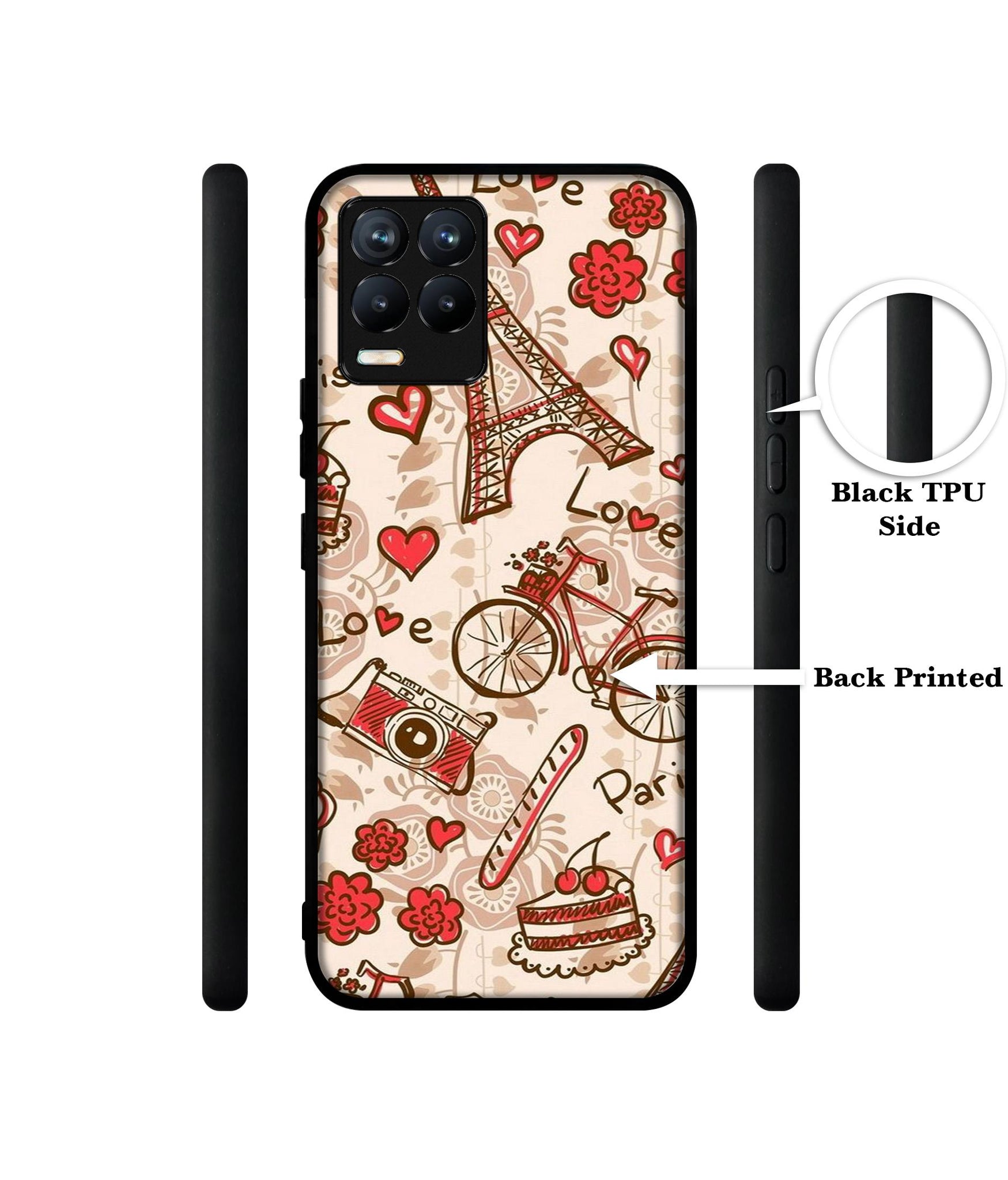 Vintage Paris Design Designer 2D Printed Back Case Cover for Realme 8 4G / 8 Pro 4G
