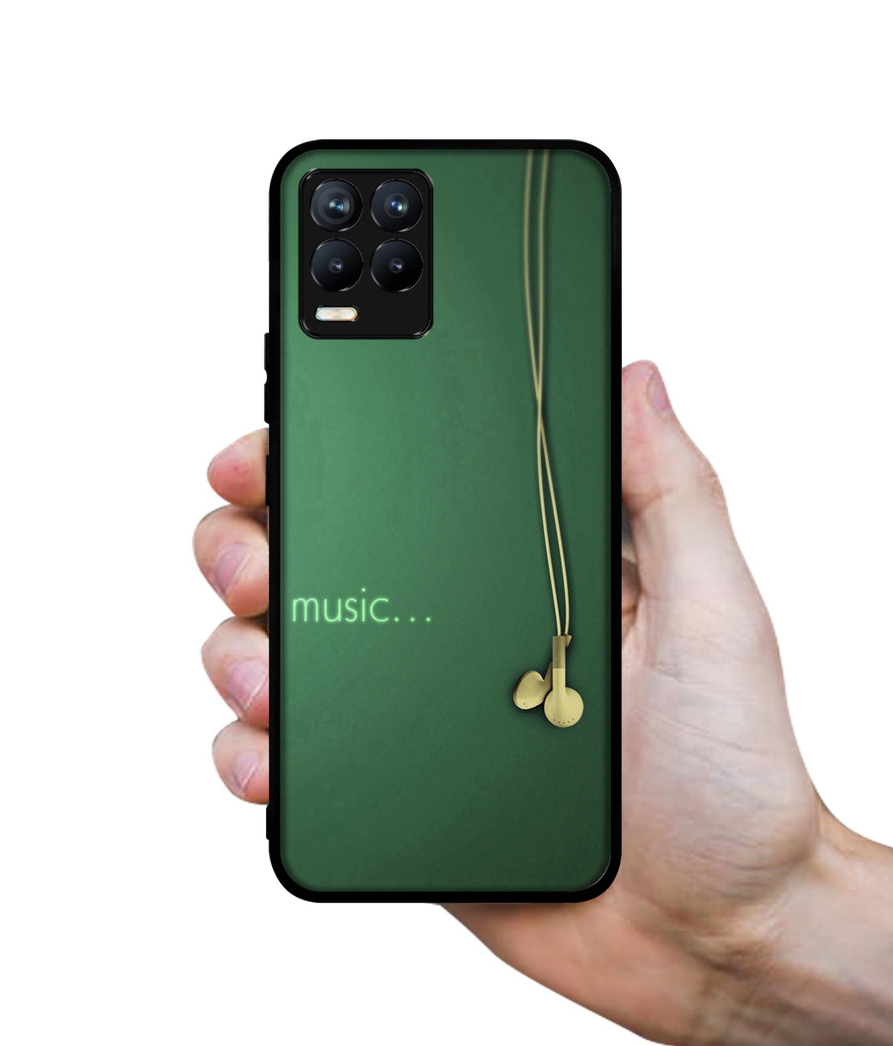 Headphone Music Design Designer 2D Printed Back Case Cover for Realme 8 4G / 8 Pro 4G