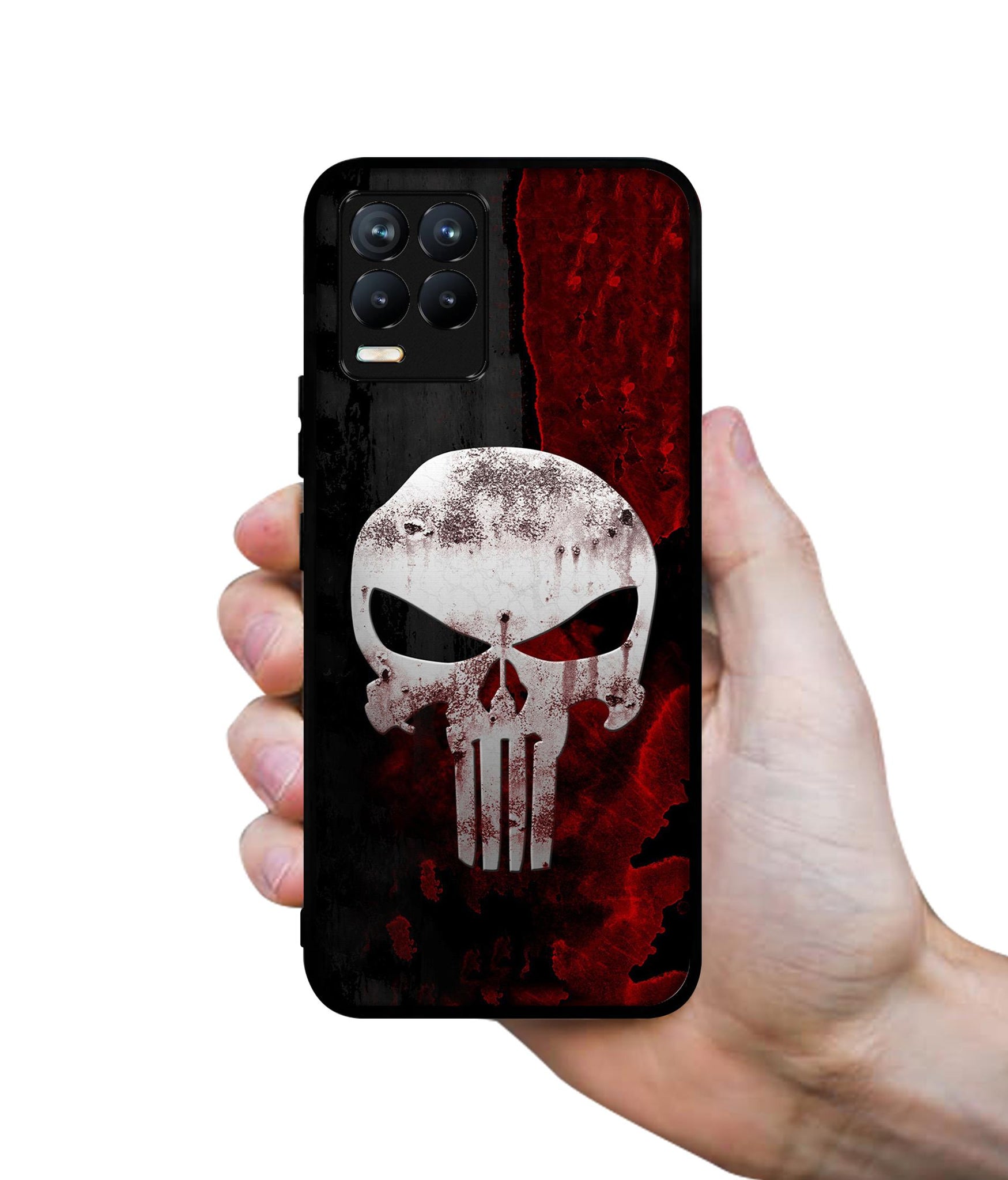Punisher Skull Design Designer 2D Printed Back Case Cover for Realme 8 4G / 8 Pro 4G