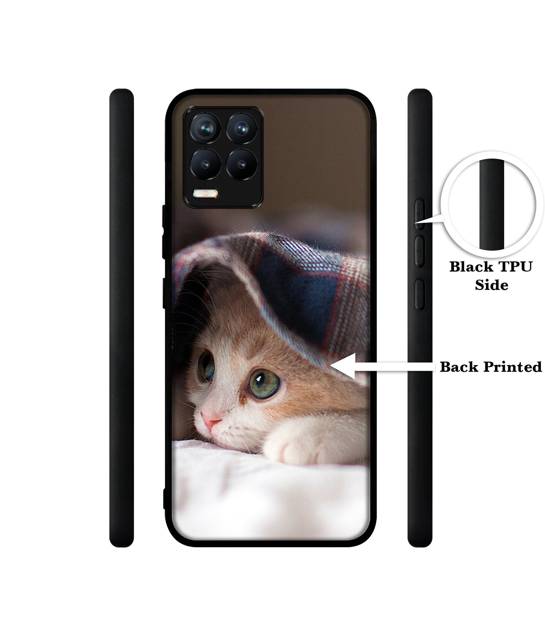 Sleepy Kitten Design Designer 2D Printed Back Case Cover for Realme 8 4G / 8 Pro 4G