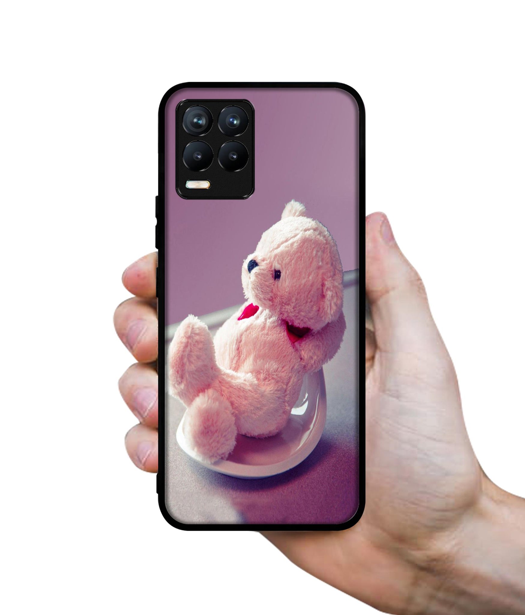Cute Teddy Bear Design Designer 2D Printed Back Case Cover for Realme 8 4G / 8 Pro 4G