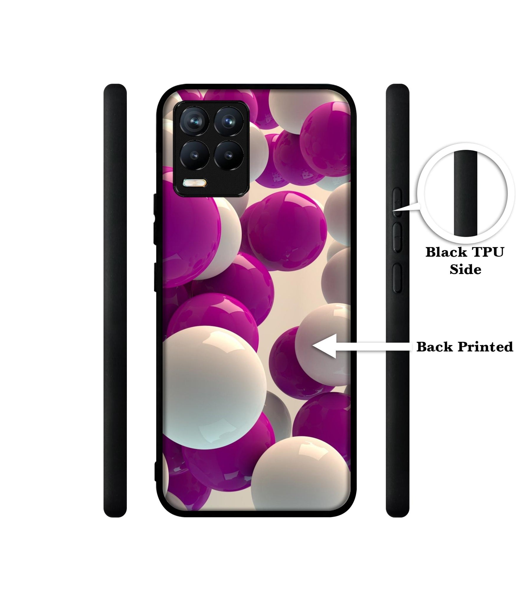 3D Balloons Design Designer 2D Printed Back Case Cover for Realme 8 4G / 8 Pro 4G