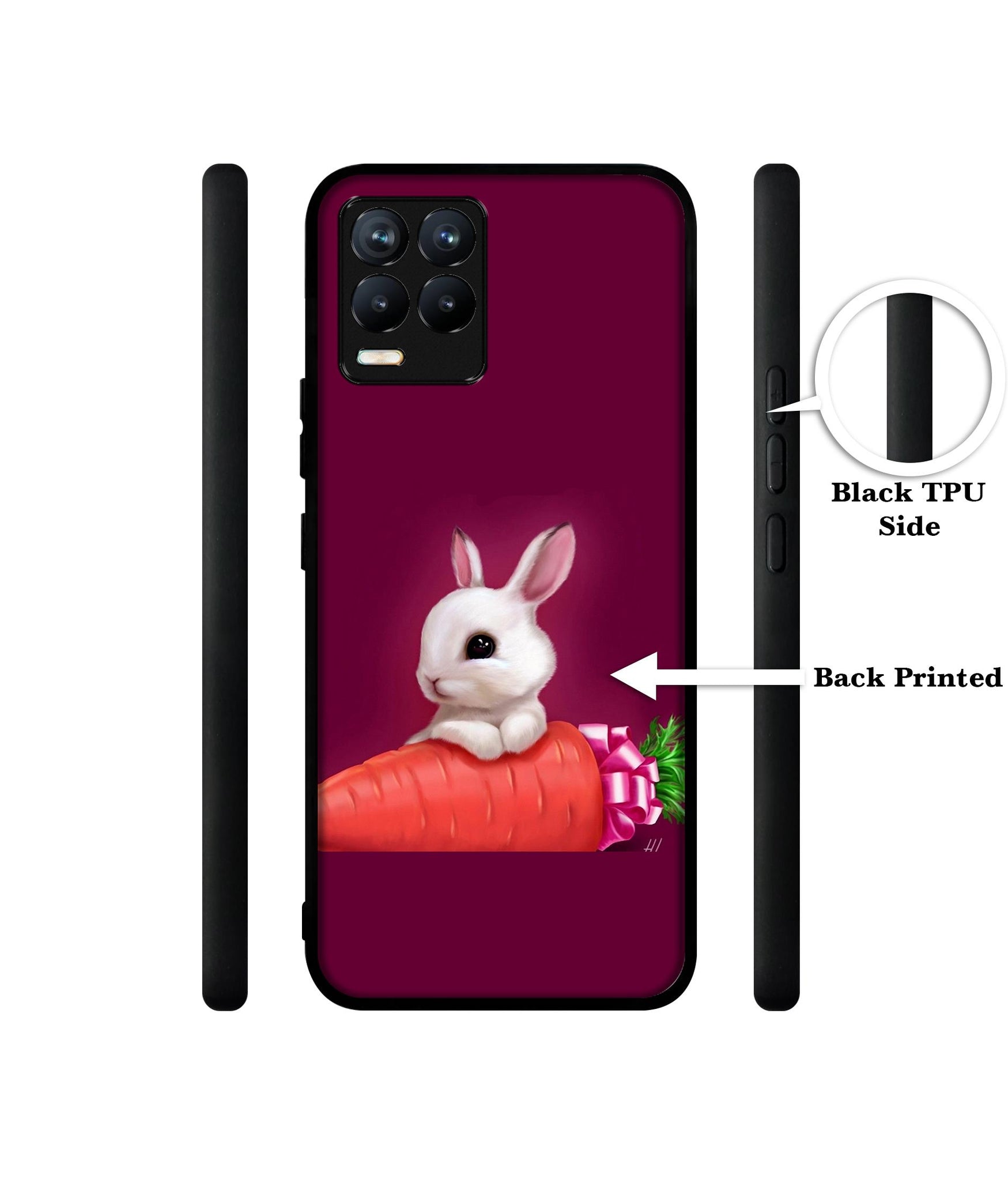 Bunny With Carrot Design Designer 2D Printed Back Case Cover for Realme 8 4G / 8 Pro 4G