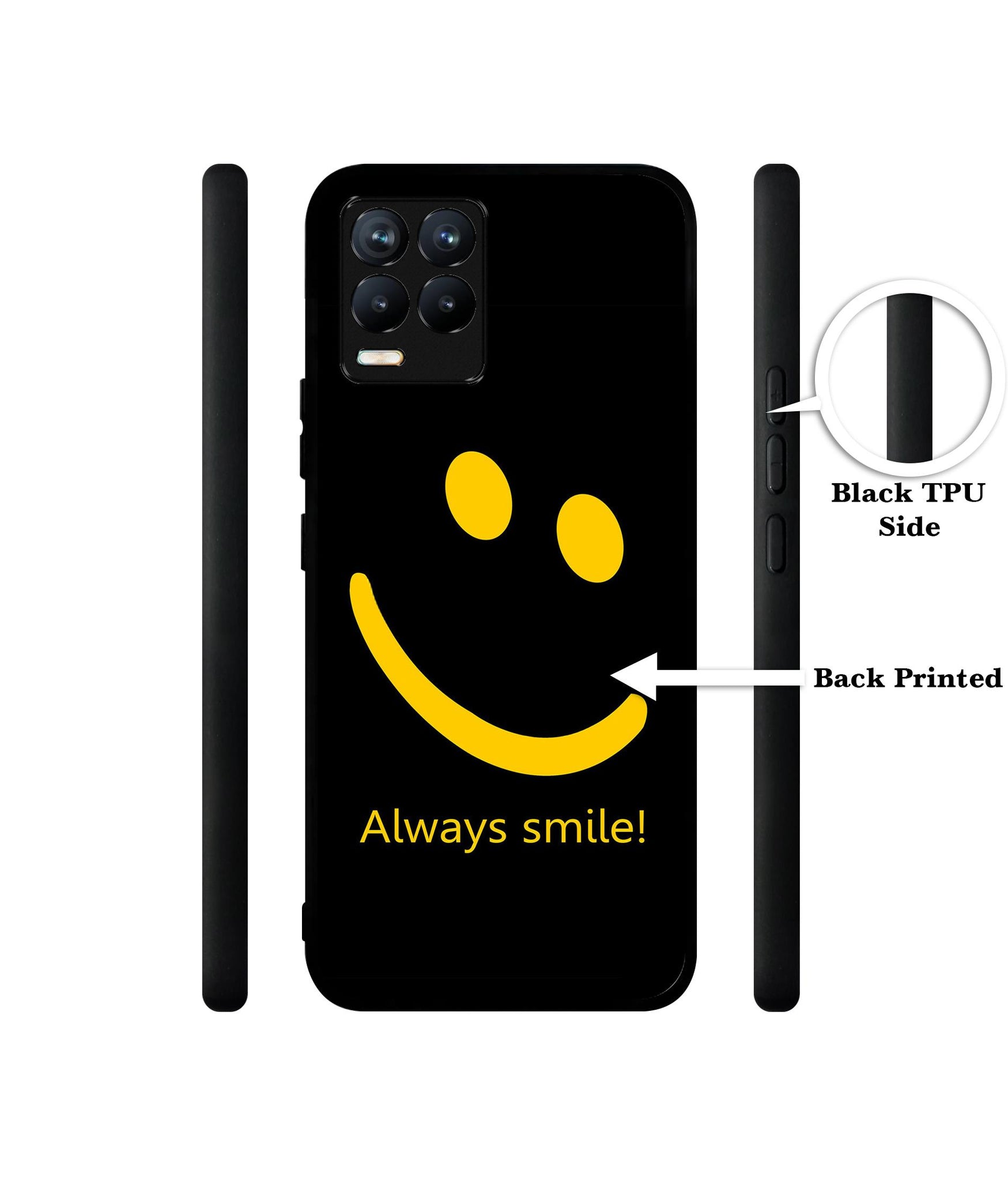 Always Smile Quote Design Designer 2D Printed Back Case Cover for Realme 8 4G / 8 Pro 4G