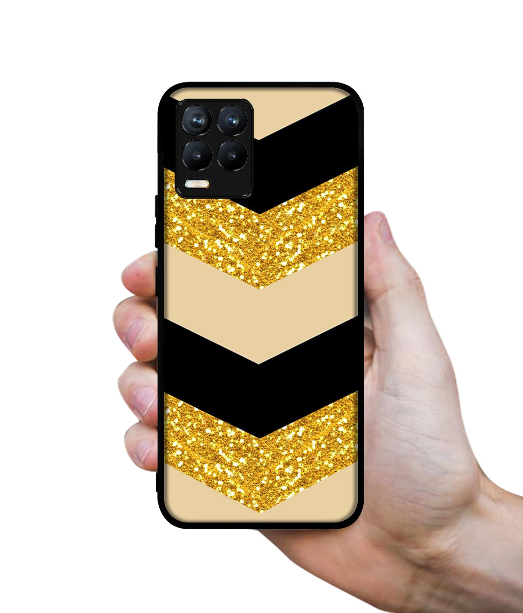 Black & Gold Design Designer 2D Printed Back Case Cover for Realme 8 4G / 8 Pro 4G