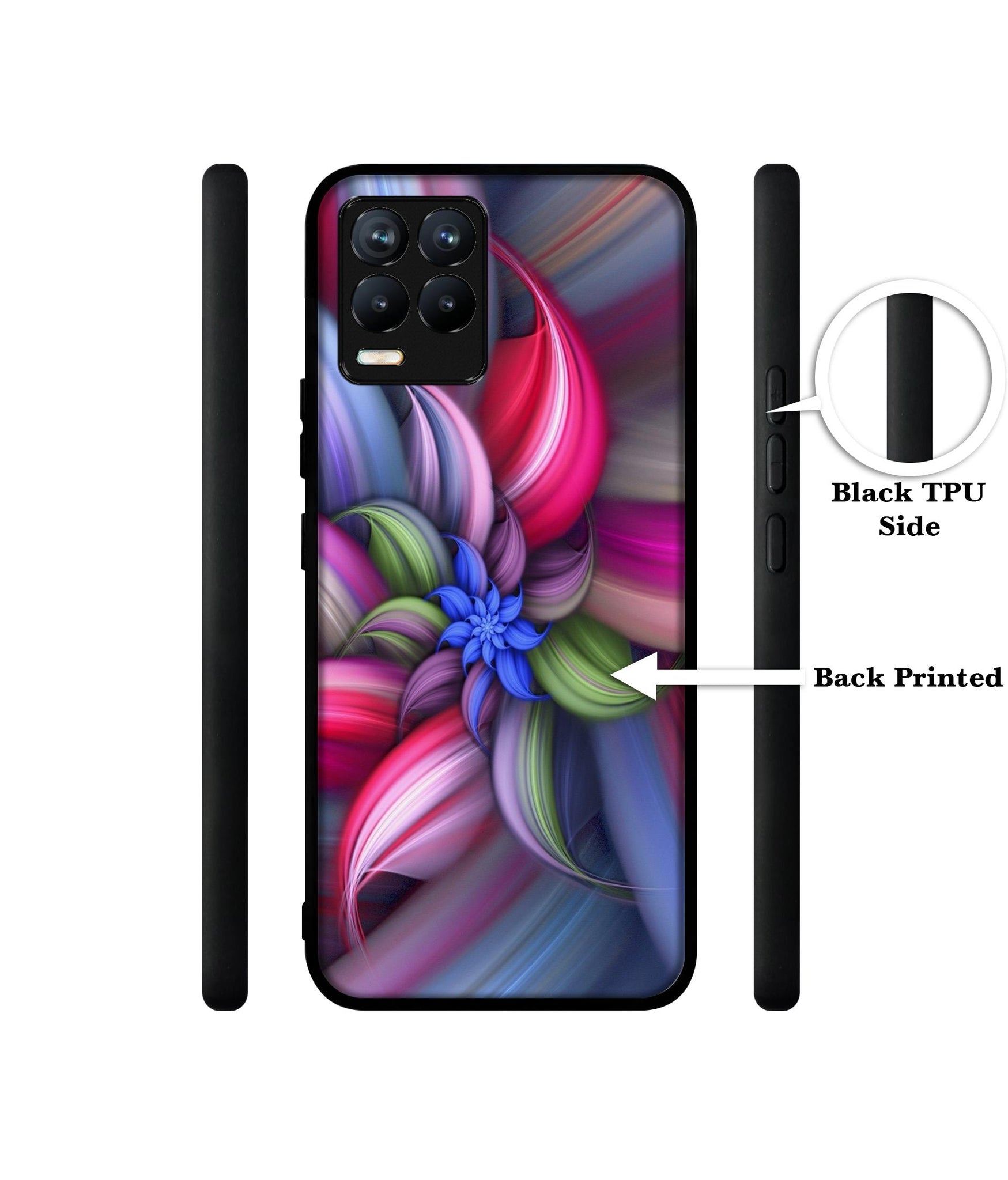 Colorful Flower Design Designer 2D Printed Back Case Cover for Realme 8 4G / 8 Pro 4G