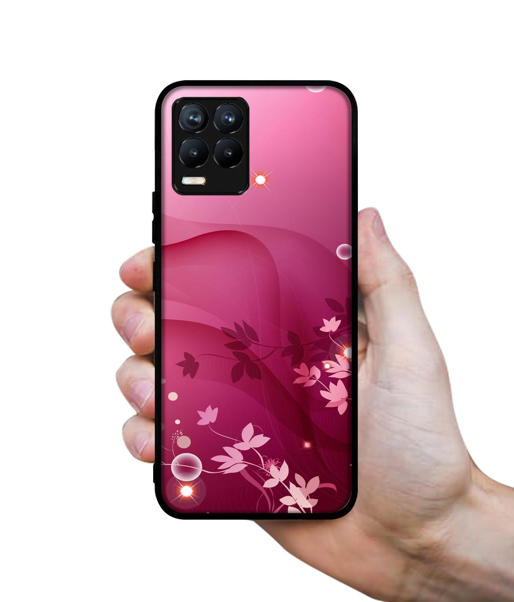 Pink Abstract Design Designer 2D Printed Back Case Cover for Realme 8 4G / 8 Pro 4G