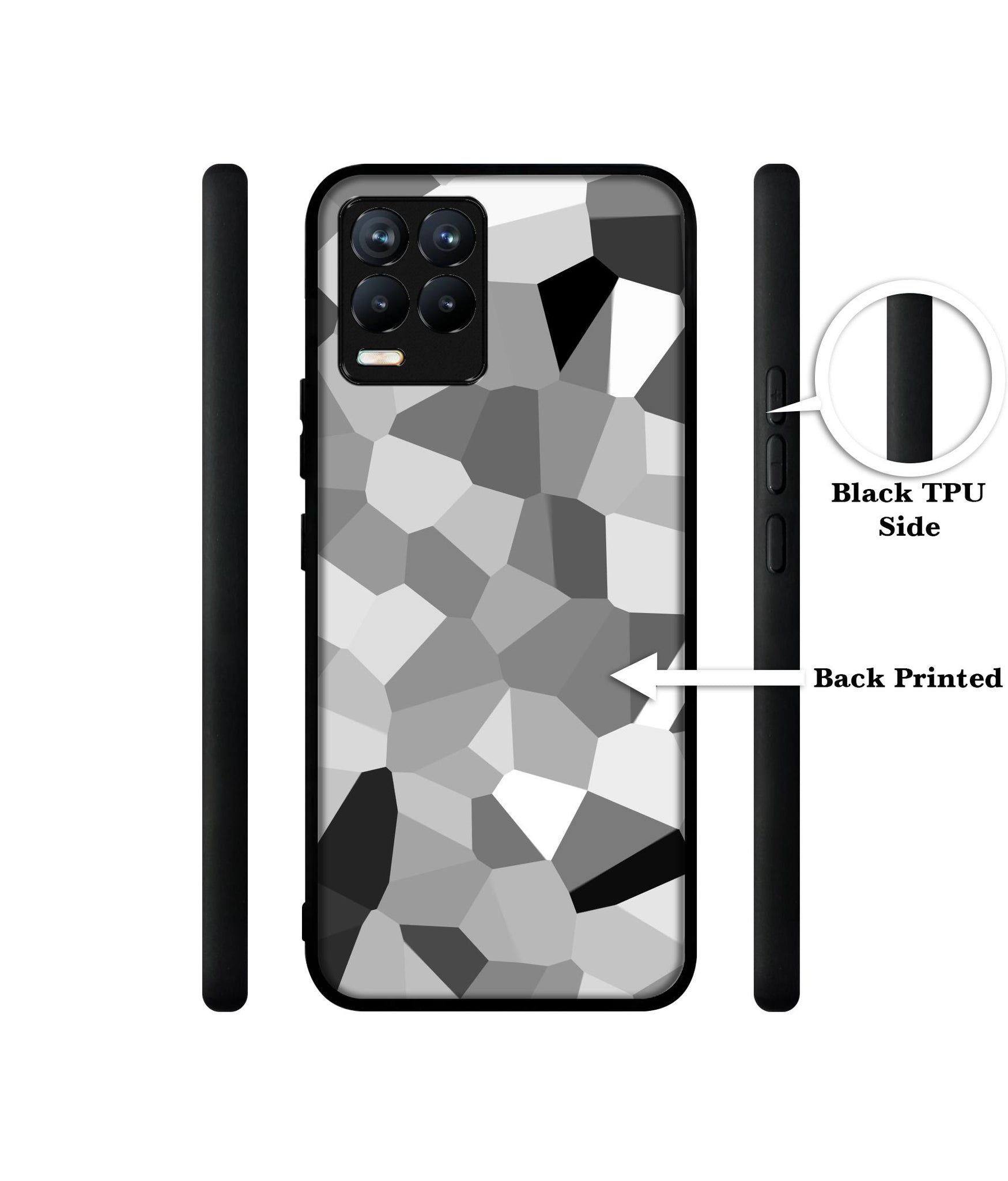 Black & White Mathematical Shape Design Designer 2D Printed Back Case Cover for Realme 8 4G / 8 Pro 4G