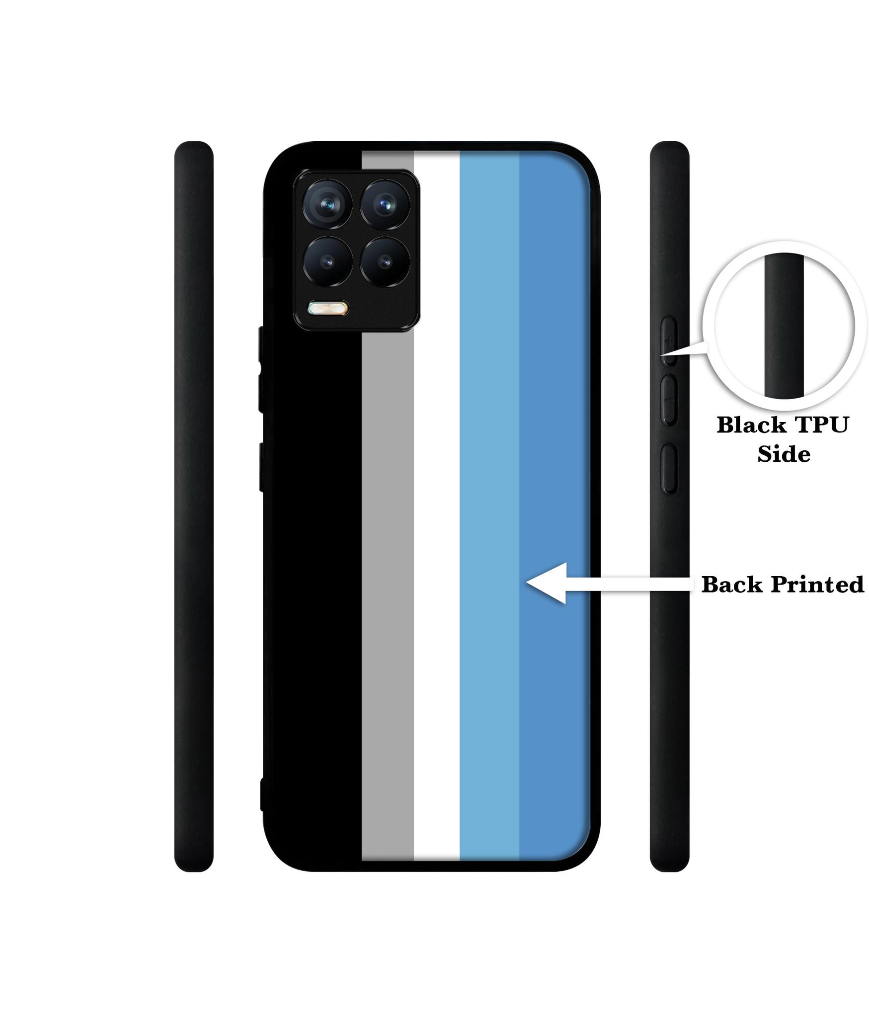 White and Blue Lines Design Designer 2D Printed Back Case Cover for Realme 8 4G / 8 Pro 4G