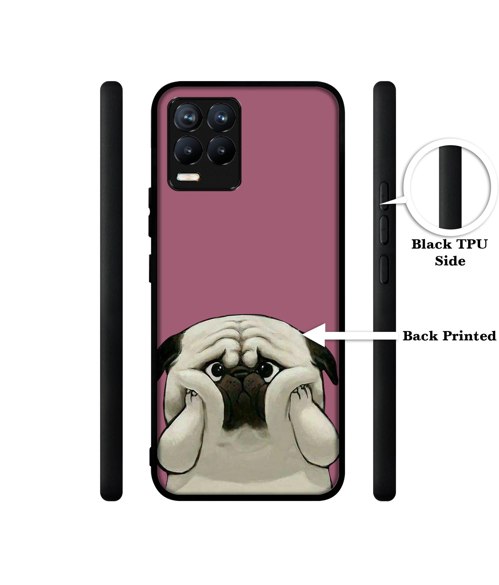 Cute Pug Holding Big Cheeks Design Designer 2D Printed Back Case Cover for Realme 8 4G / 8 Pro 4G