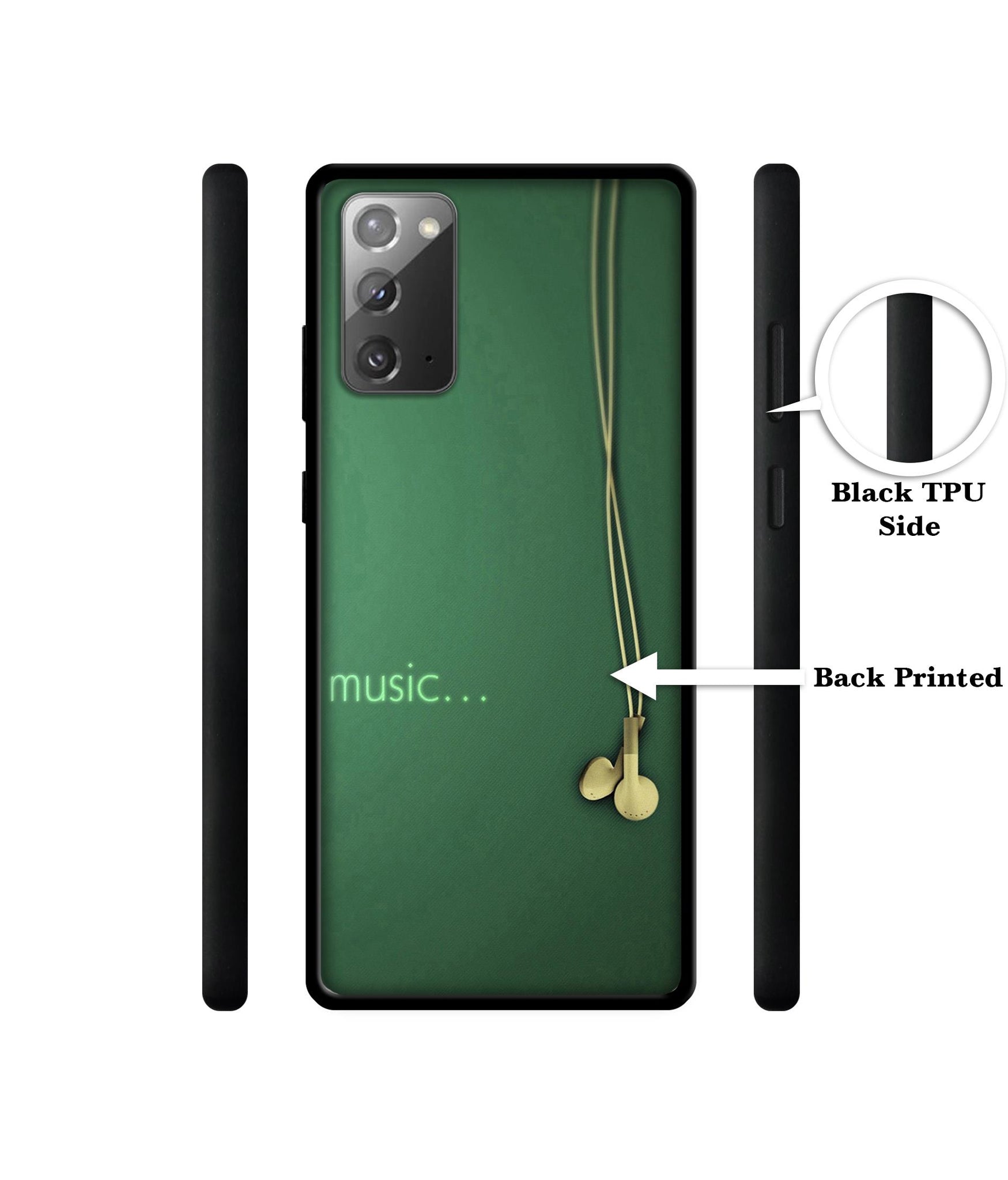 Headphone Music Design Designer 2D Printed Back Case Cover for Samsung Galaxy Note 20 5G