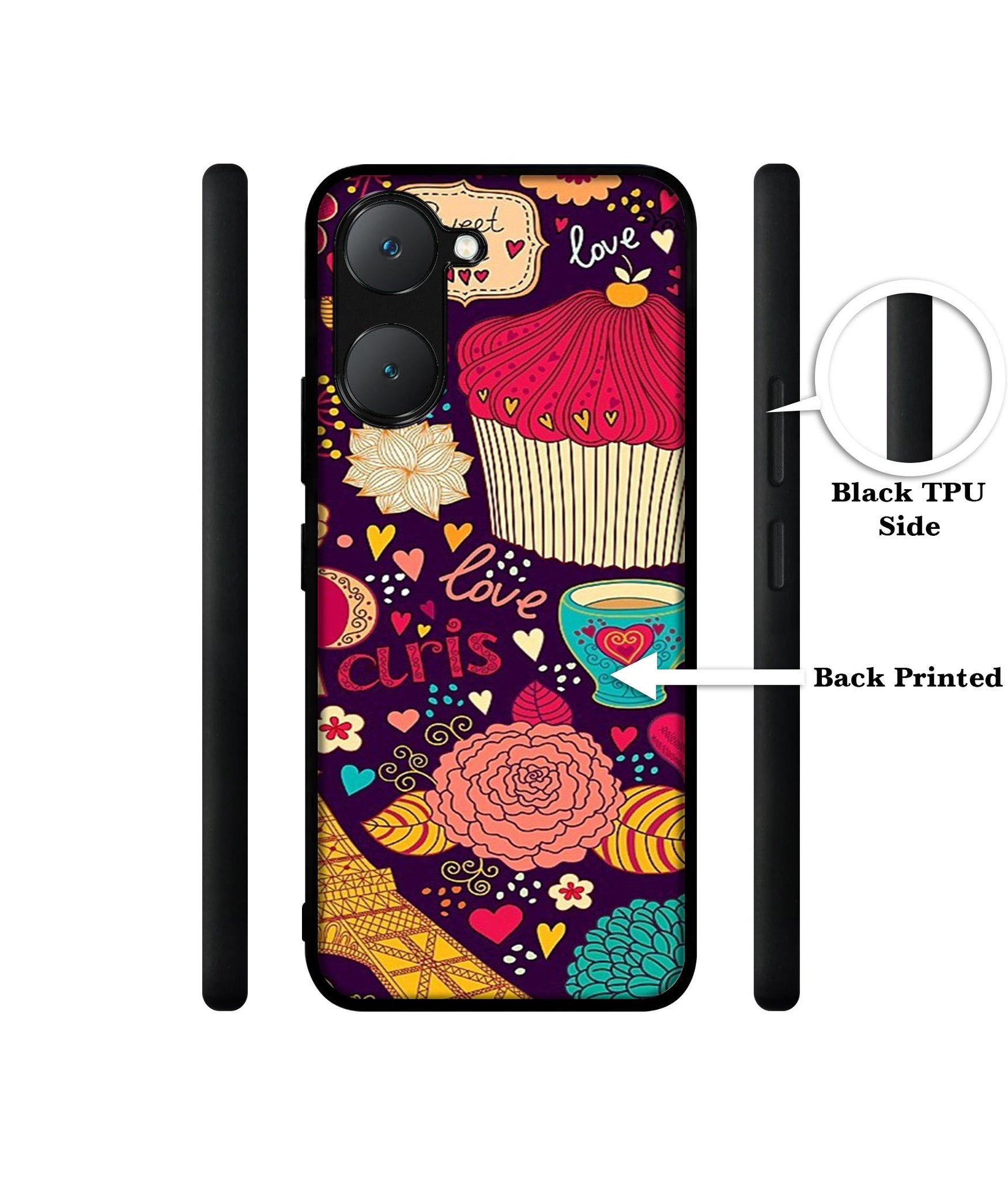 Paris Flower Love Design Designer 2D Printed Back Case Cover for Vivo Y18 4G / Y18e 4G / Y03 4G / T3 Lite 5G / Z9 Lite 5G
