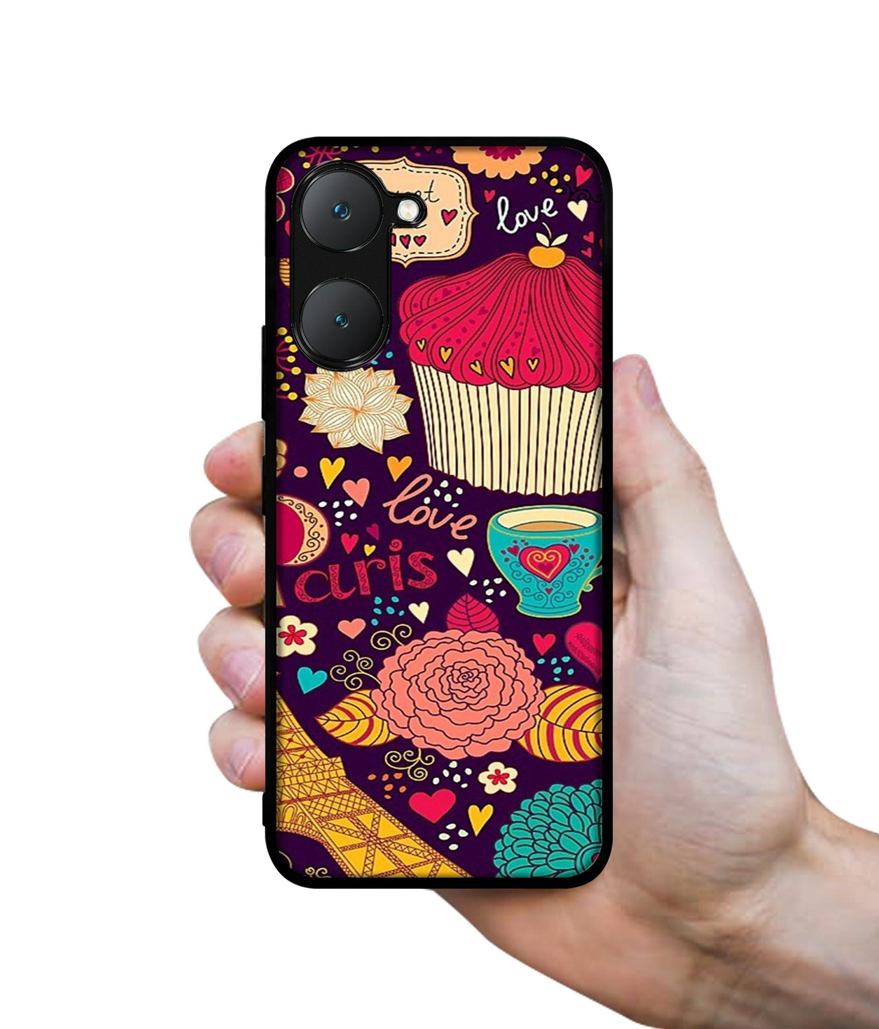 Paris Flower Love Design Designer 2D Printed Back Case Cover for Vivo Y18 4G / Y18e 4G / Y03 4G / T3 Lite 5G / Z9 Lite 5G