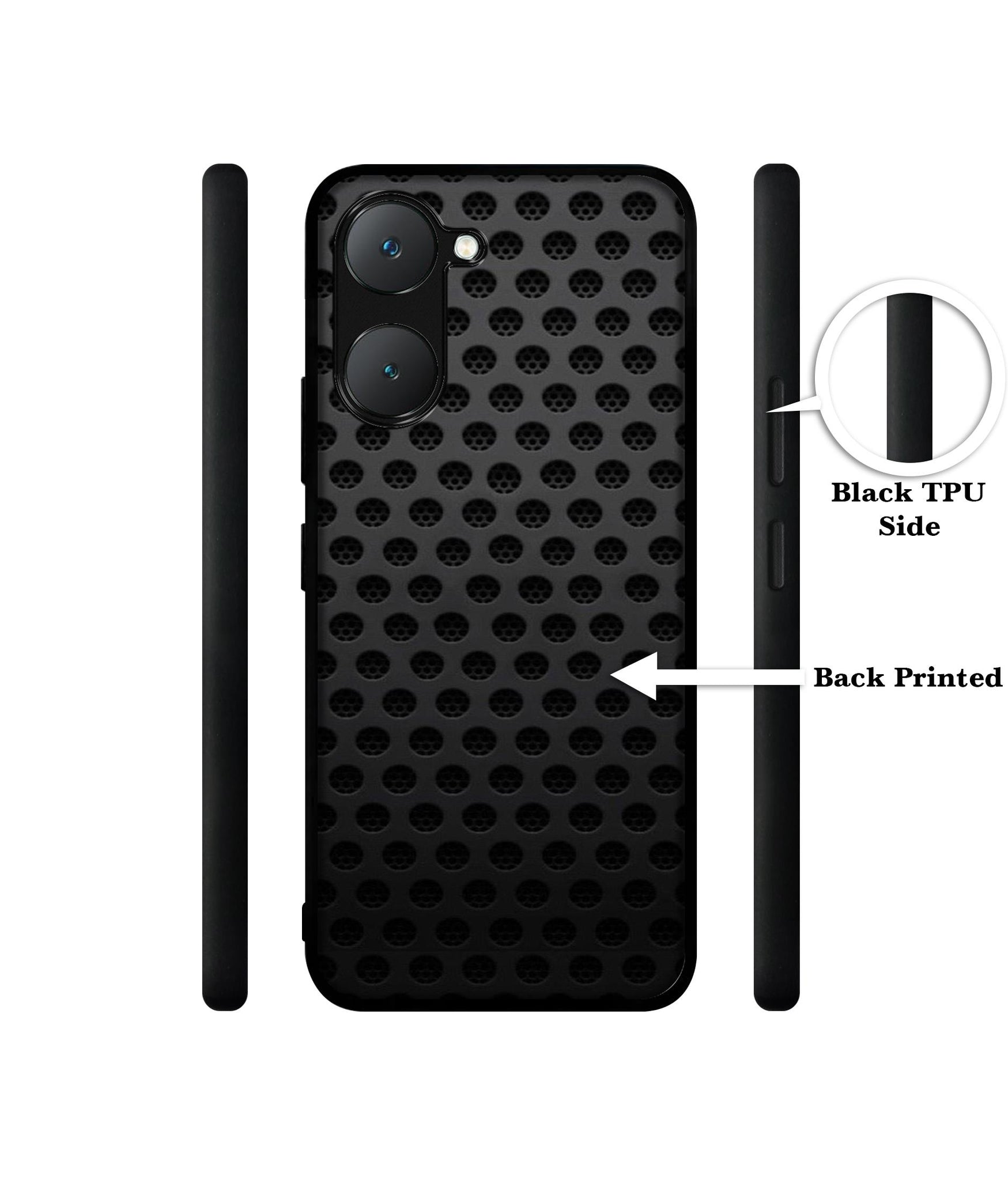 Black Circle Design Designer 2D Printed Back Case Cover for Vivo Y18 4G / Y18e 4G / Y03 4G / T3 Lite 5G / Z9 Lite 5G