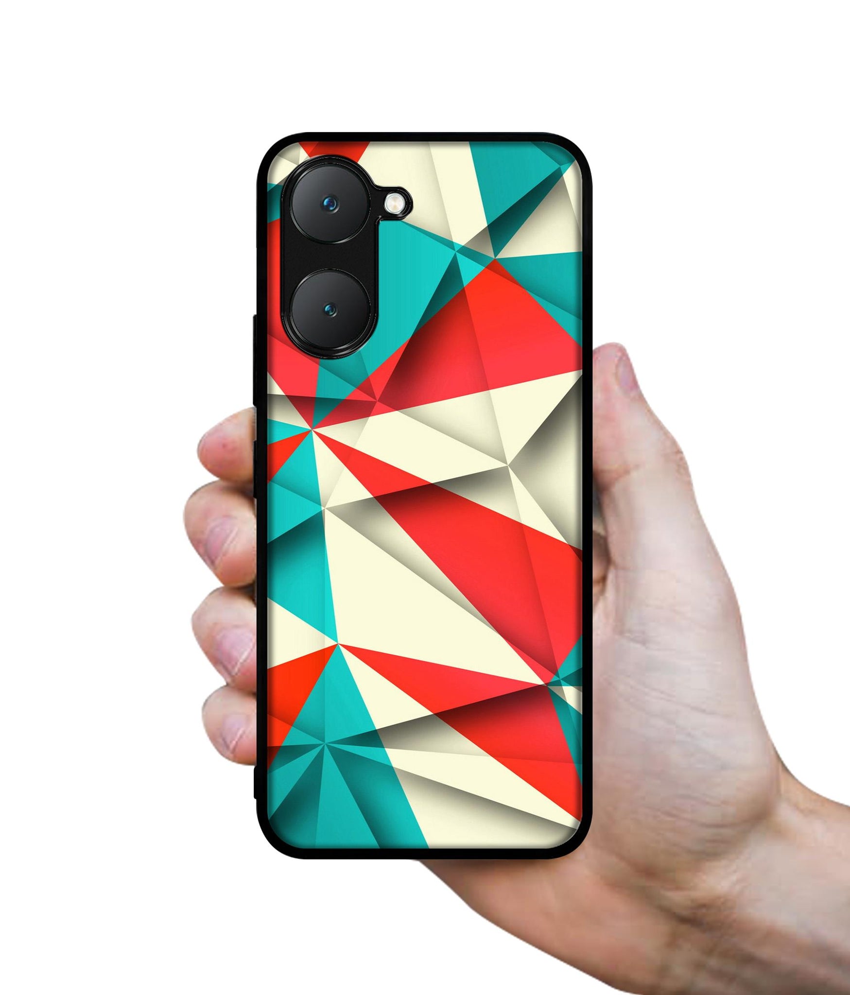 Red Blue White Pattern Design Designer 2D Printed Back Case Cover for Vivo Y18 4G / Y18e 4G / Y03 4G / T3 Lite 5G / Z9 Lite 5G