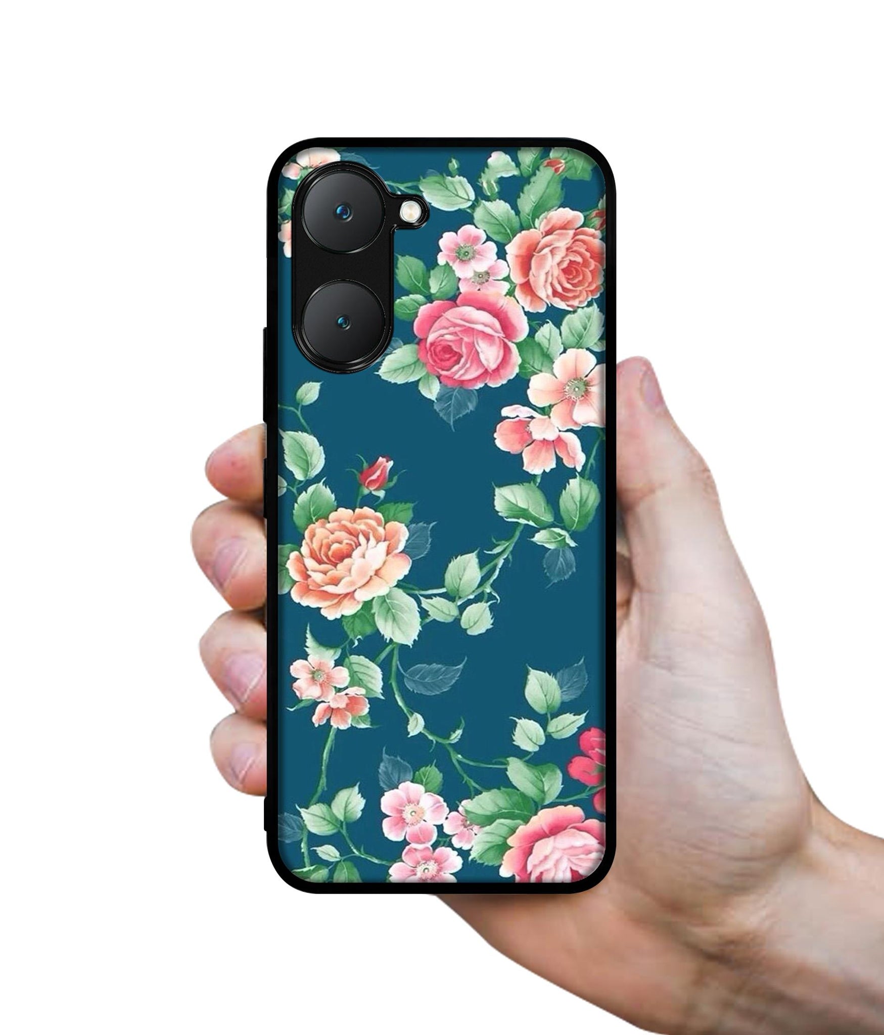 Vintage Floral Design Designer 2D Printed Back Case Cover for Vivo Y18 4G / Y18e 4G / Y03 4G / T3 Lite 5G / Z9 Lite 5G