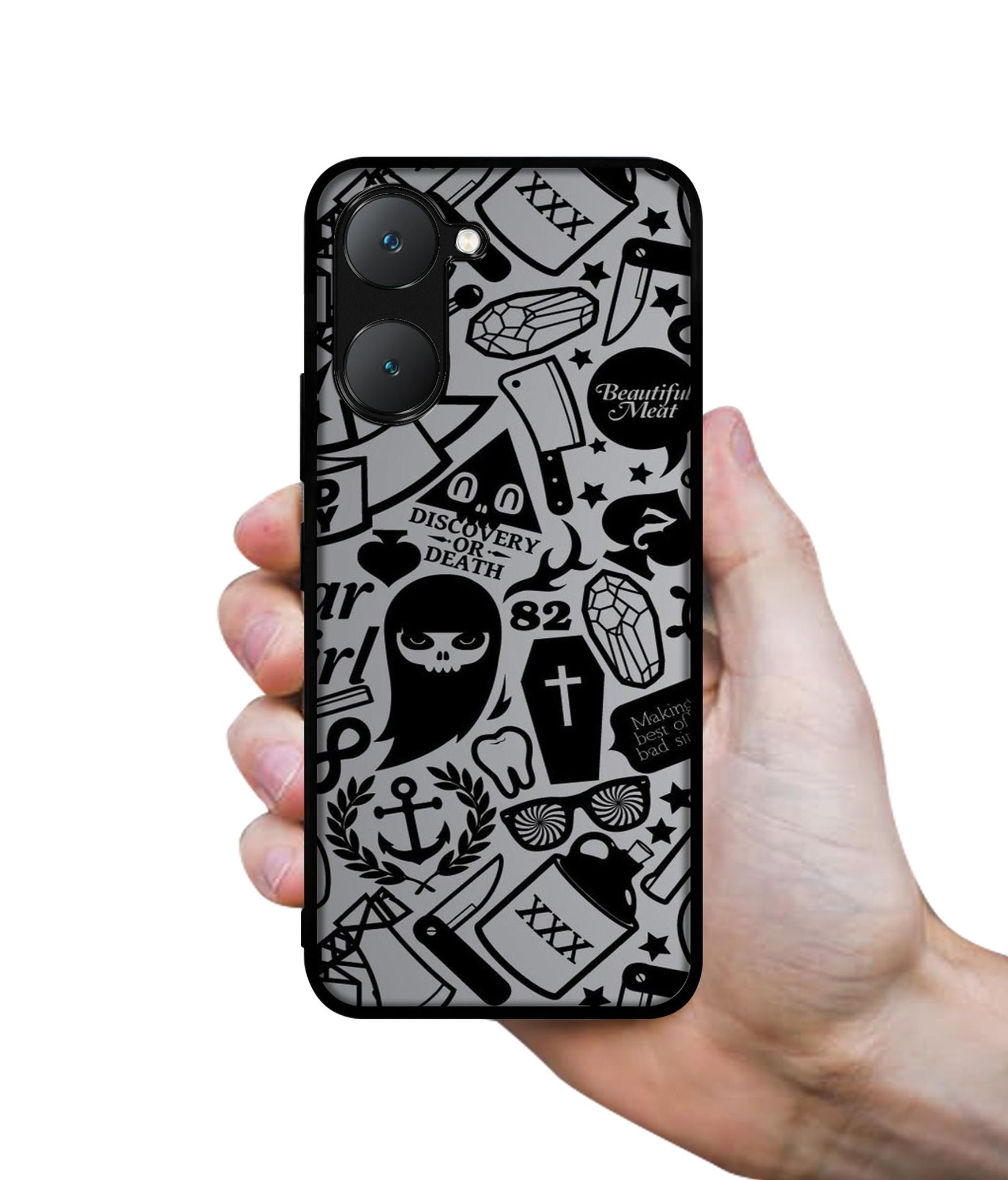Discover Or Death Design Designer 2D Printed Back Case Cover for Vivo Y18 4G / Y18e 4G / Y03 4G / T3 Lite 5G / Z9 Lite 5G