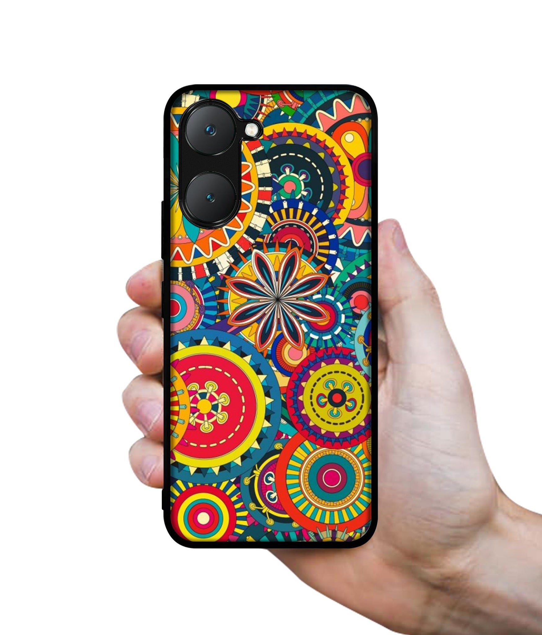 Ring Pattern Print Design Designer 2D Printed Back Case Cover for Vivo Y18 4G / Y18e 4G / Y03 4G / T3 Lite 5G / Z9 Lite 5G