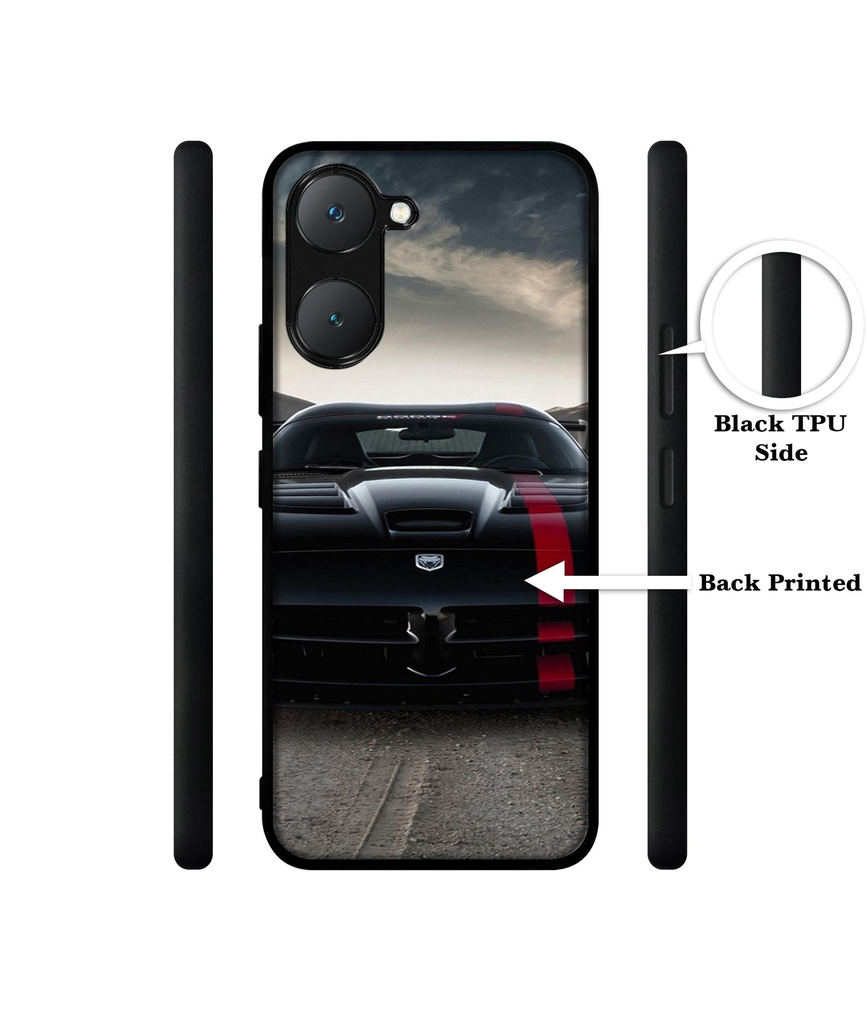 Sports Car Pattern Design Designer 2D Printed Back Case Cover for Vivo Y18 4G / Y18e 4G / Y03 4G / T3 Lite 5G / Z9 Lite 5G