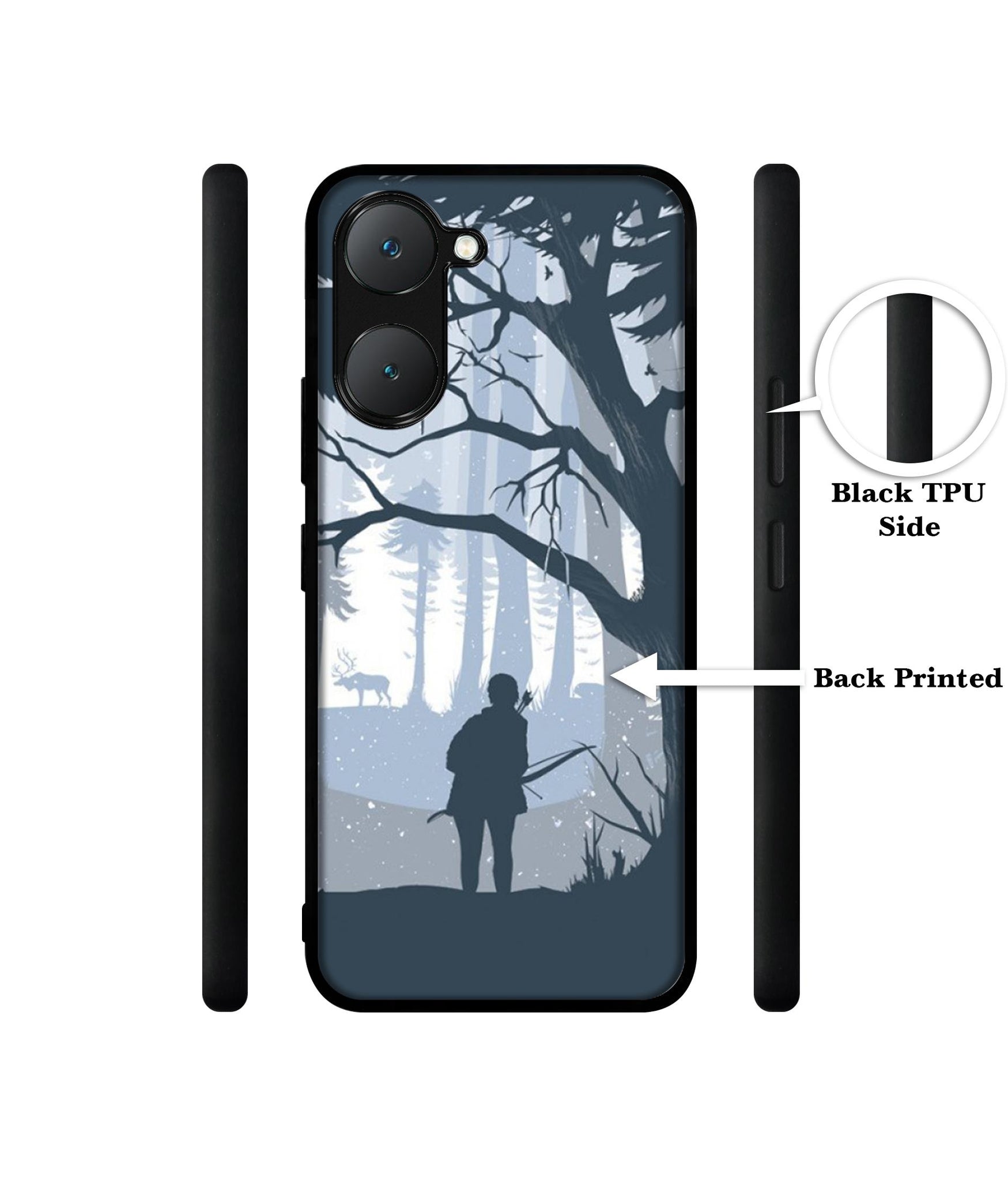 Hunter Design Designer 2D Printed Back Case Cover for Vivo Y18 4G / Y18e 4G / Y03 4G / T3 Lite 5G / Z9 Lite 5G