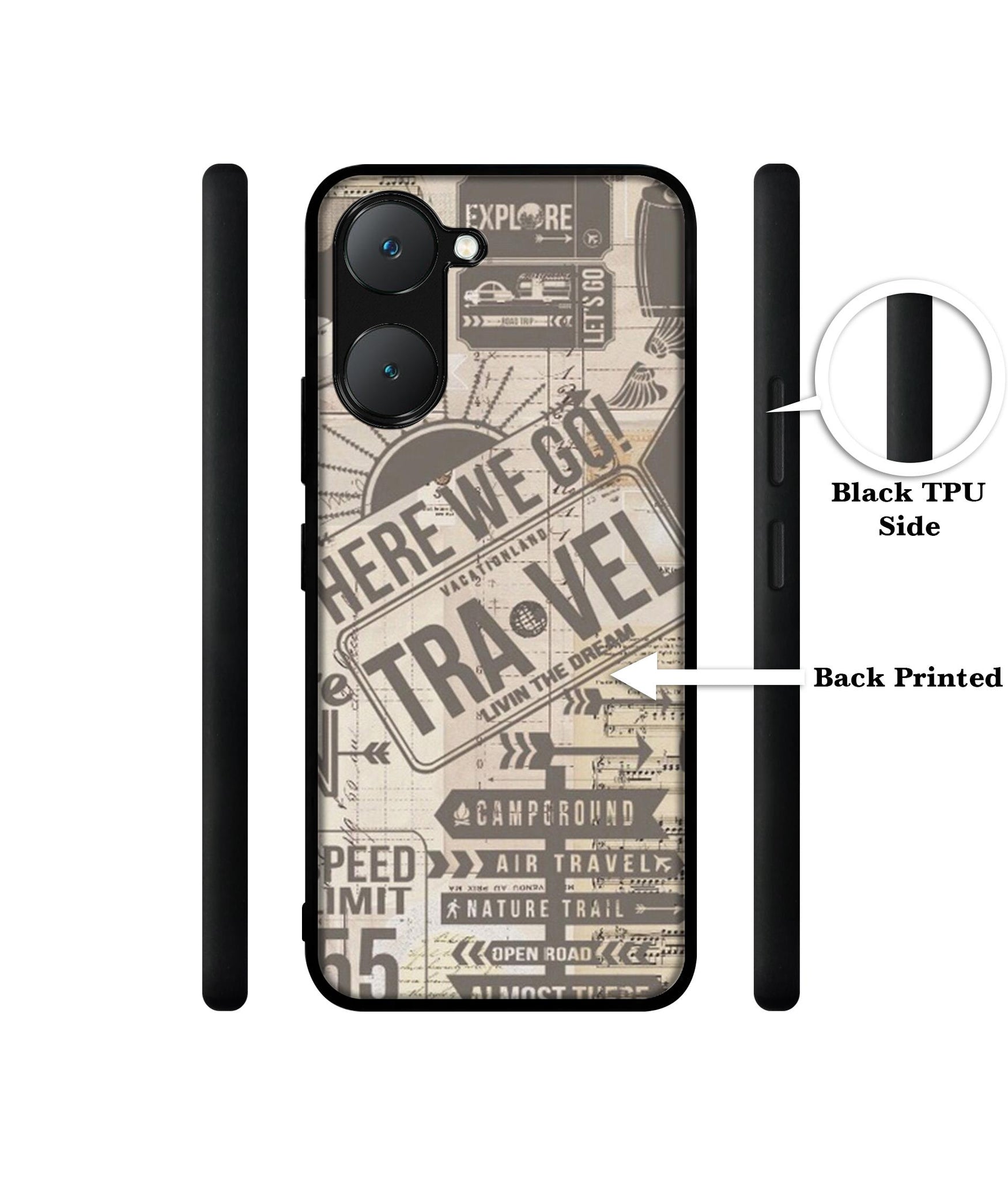 Travel Design Designer 2D Printed Back Case Cover for Vivo Y18 4G / Y18e 4G / Y03 4G / T3 Lite 5G / Z9 Lite 5G