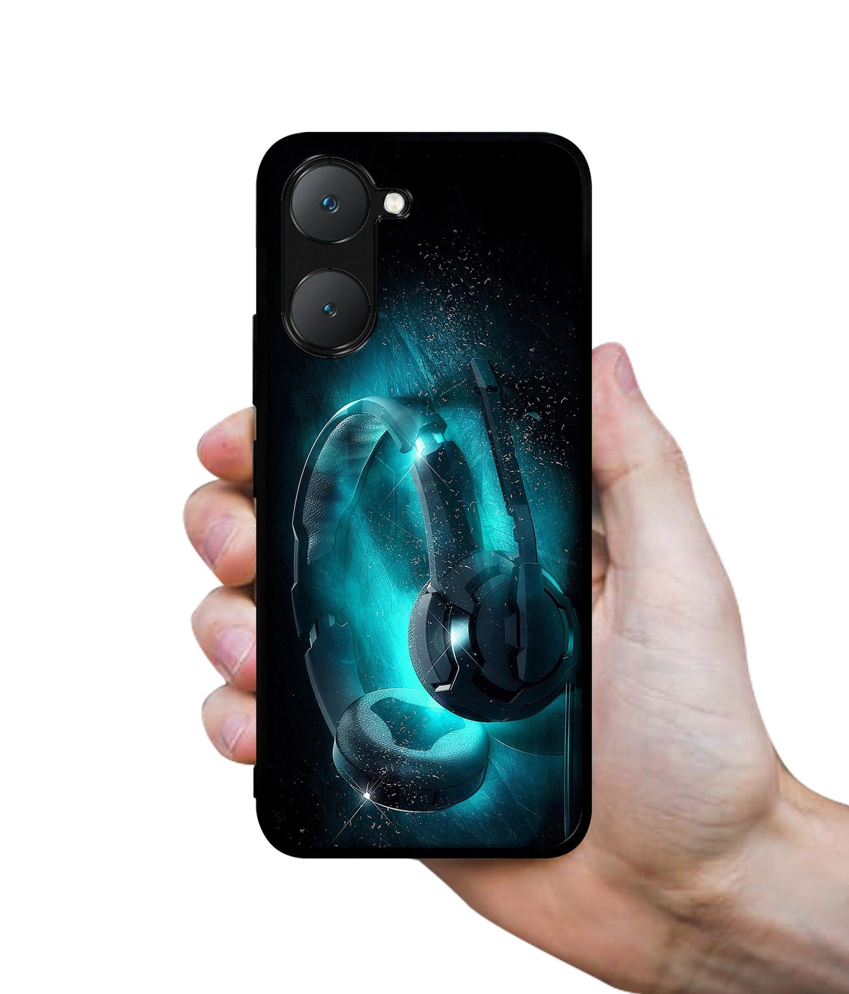 Cool Headphone Design Designer 2D Printed Back Case Cover for Vivo Y18 4G / Y18e 4G / Y03 4G / T3 Lite 5G / Z9 Lite 5G