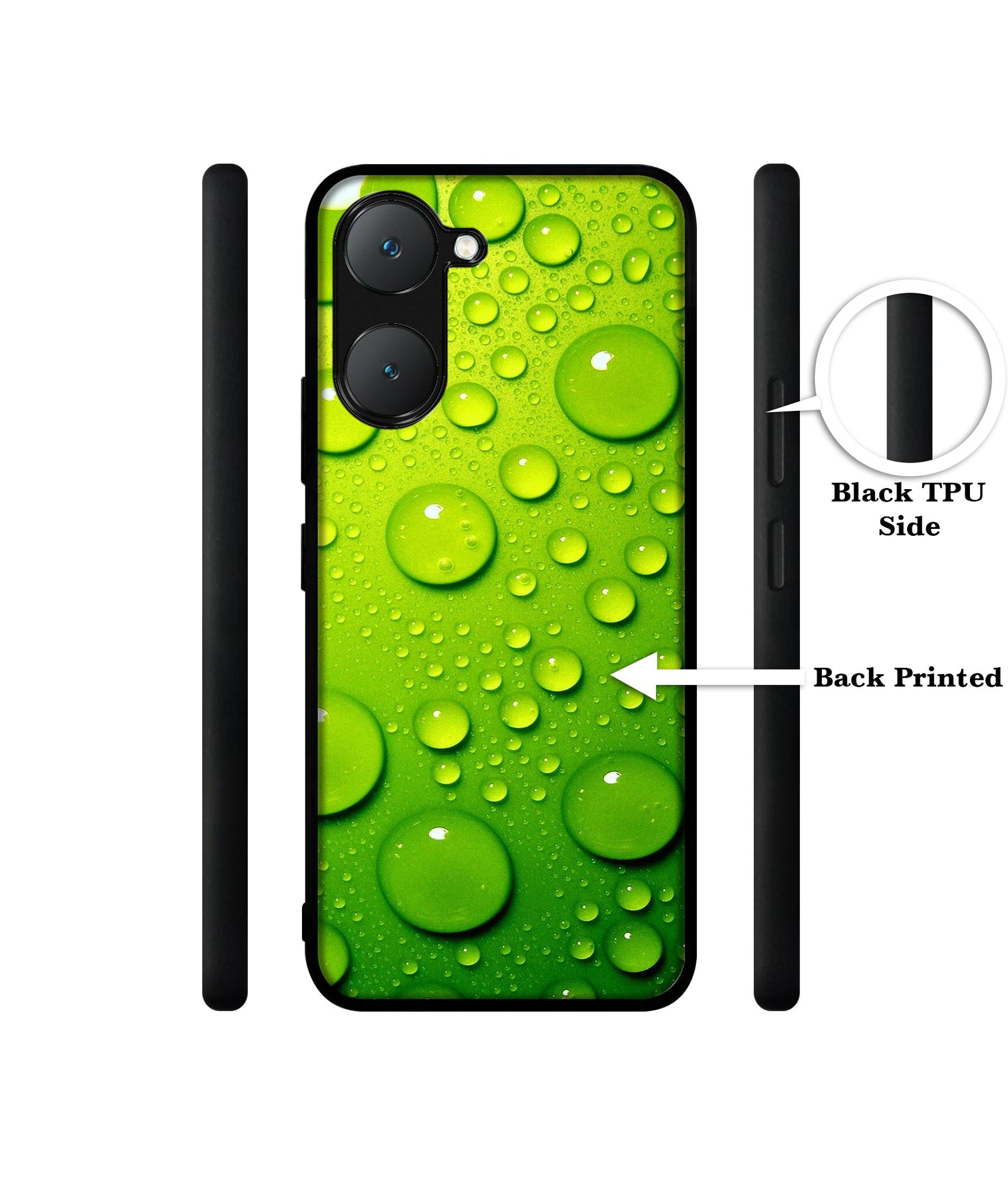 Green Bubbles Design Designer 2D Printed Back Case Cover for Vivo Y18 4G / Y18e 4G / Y03 4G / T3 Lite 5G / Z9 Lite 5G