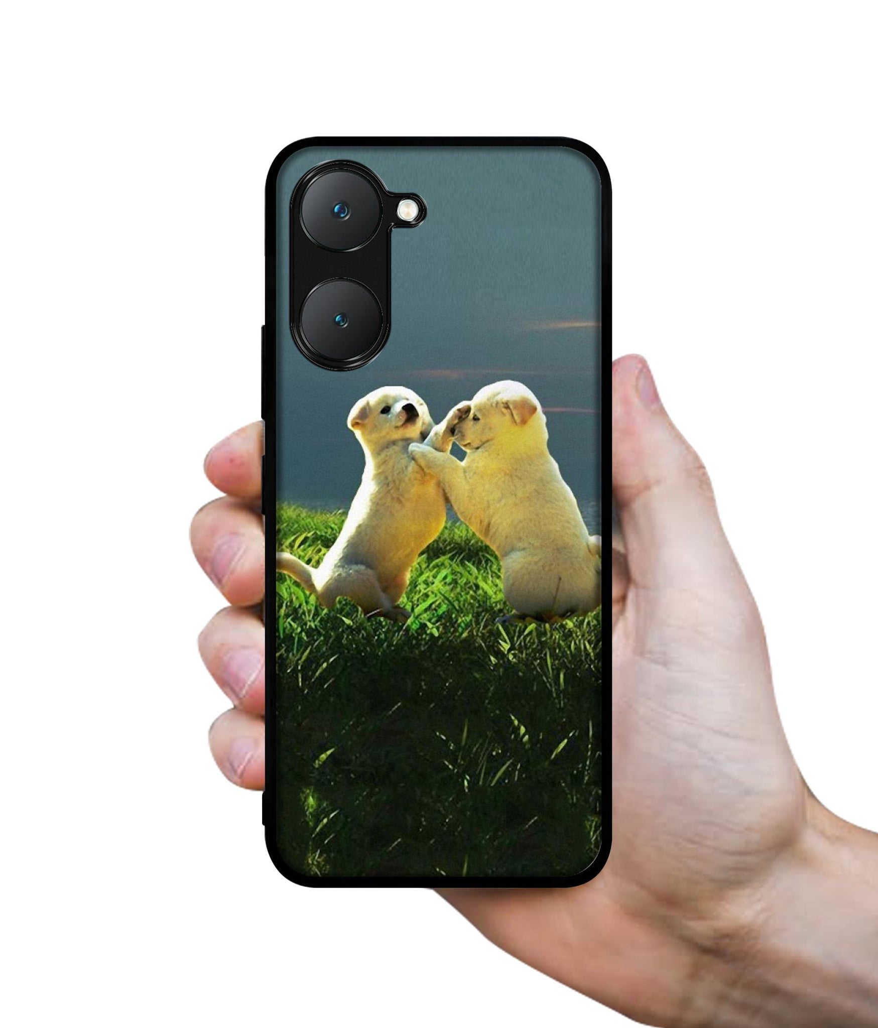 Puppy Couple Sunset Design Designer 2D Printed Back Case Cover for Vivo Y18 4G / Y18e 4G / Y03 4G / T3 Lite 5G / Z9 Lite 5G