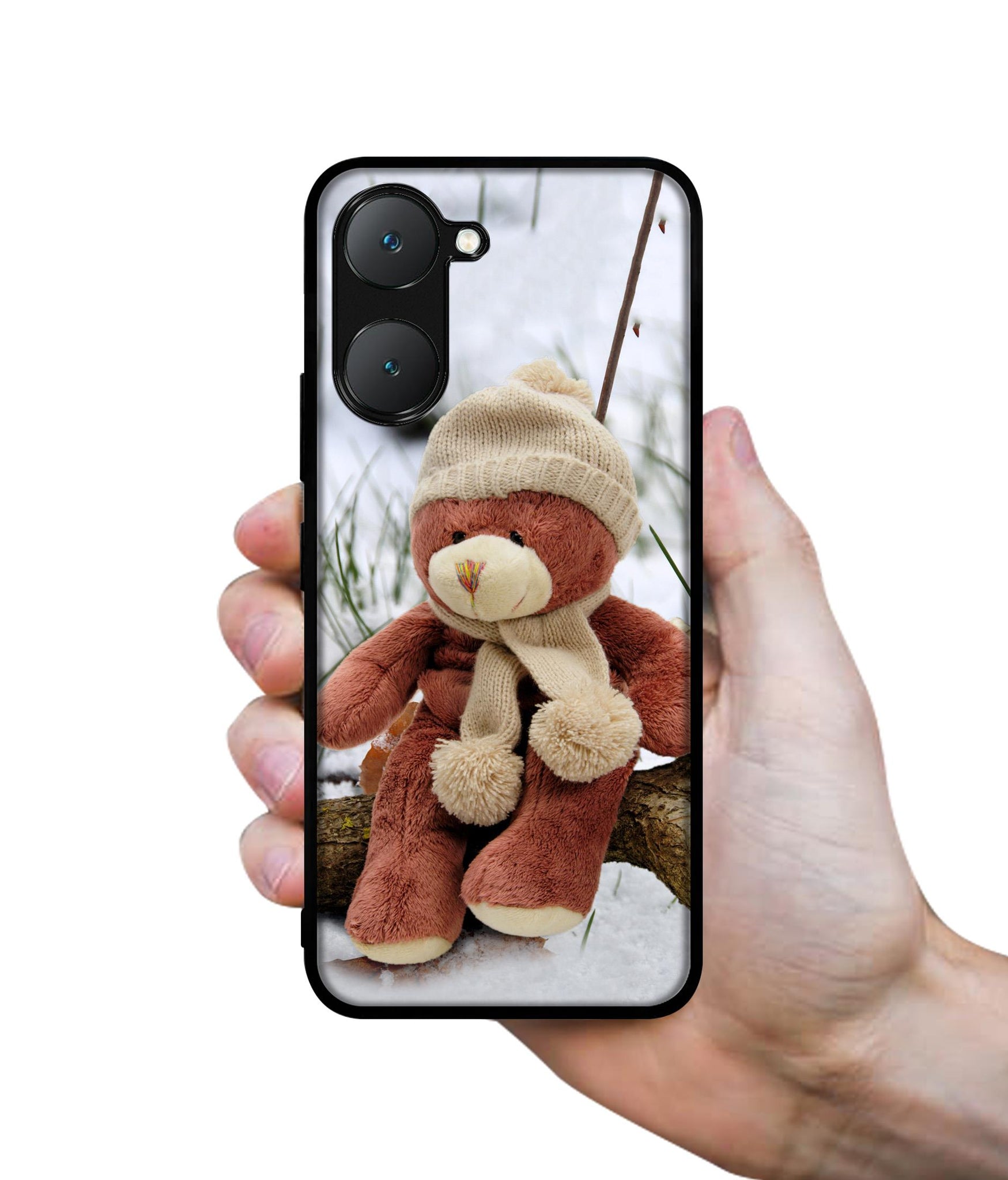 Woolen Bear Design Designer 2D Printed Back Case Cover for Vivo Y18 4G / Y18e 4G / Y03 4G / T3 Lite 5G / Z9 Lite 5G