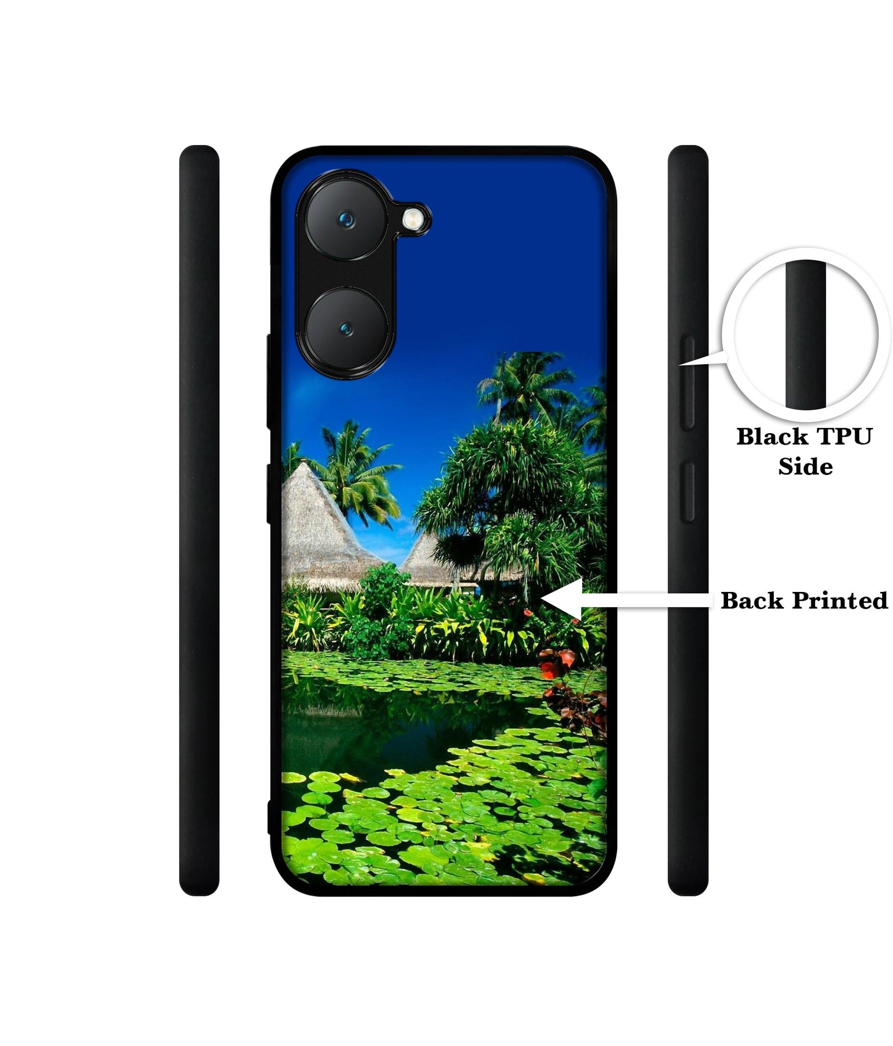Tropics Water Design Designer 2D Printed Back Case Cover for Vivo Y18 4G / Y18e 4G / Y03 4G / T3 Lite 5G / Z9 Lite 5G