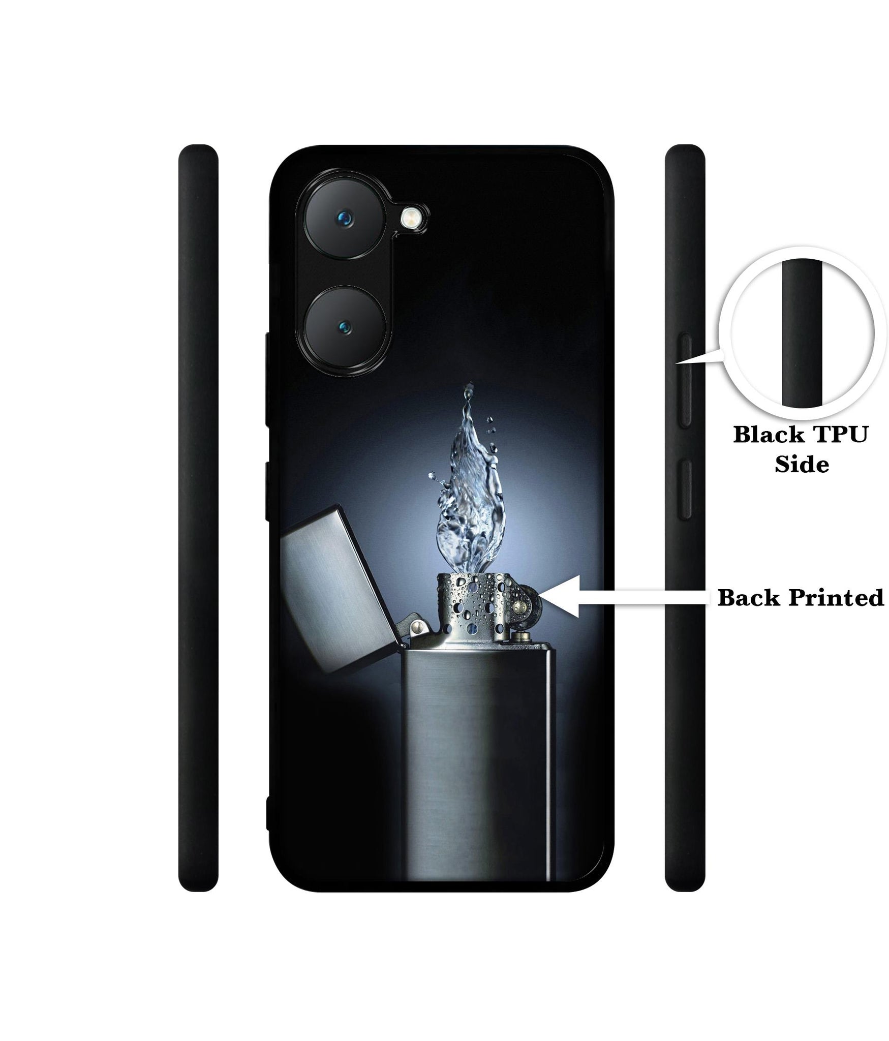 Water Lighter Design Designer 2D Printed Back Case Cover for Vivo Y18 4G / Y18e 4G / Y03 4G / T3 Lite 5G / Z9 Lite 5G