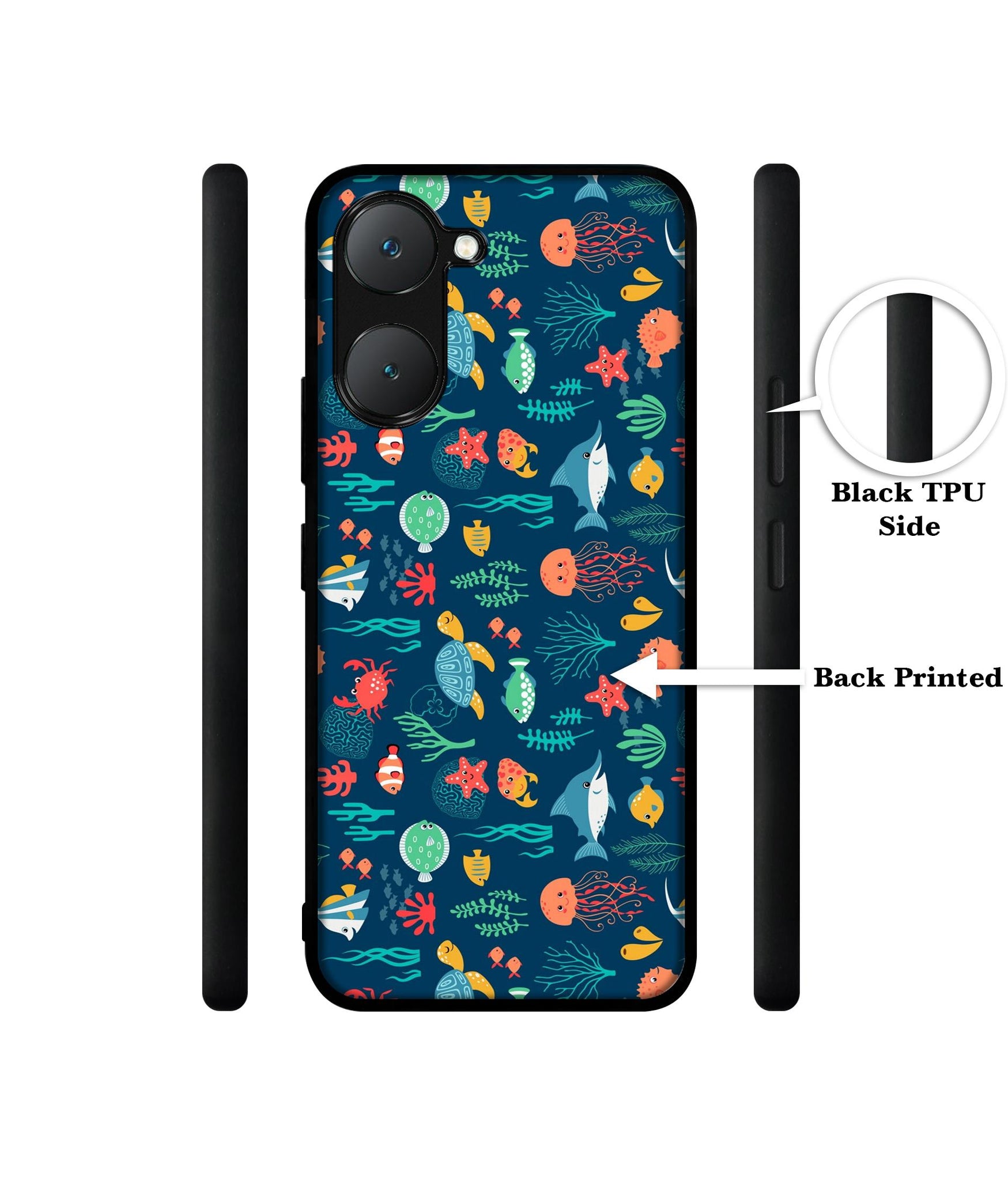 Aquarium Texture Design Designer 2D Printed Back Case Cover for Vivo Y18 4G / Y18e 4G / Y03 4G / T3 Lite 5G / Z9 Lite 5G