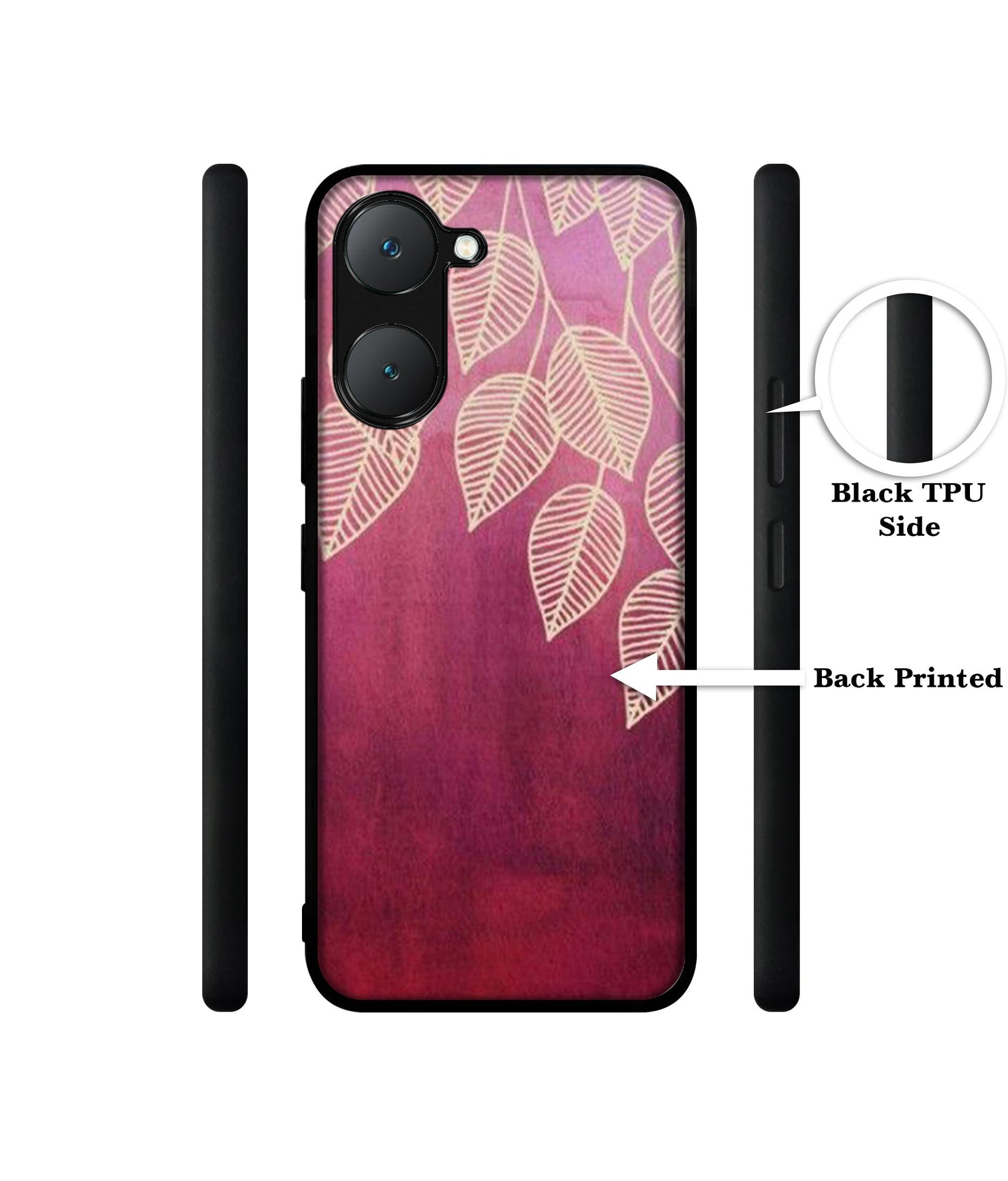 Leaf Pattern Design Designer 2D Printed Back Case Cover for Vivo Y18 4G / Y18e 4G / Y03 4G / T3 Lite 5G / Z9 Lite 5G