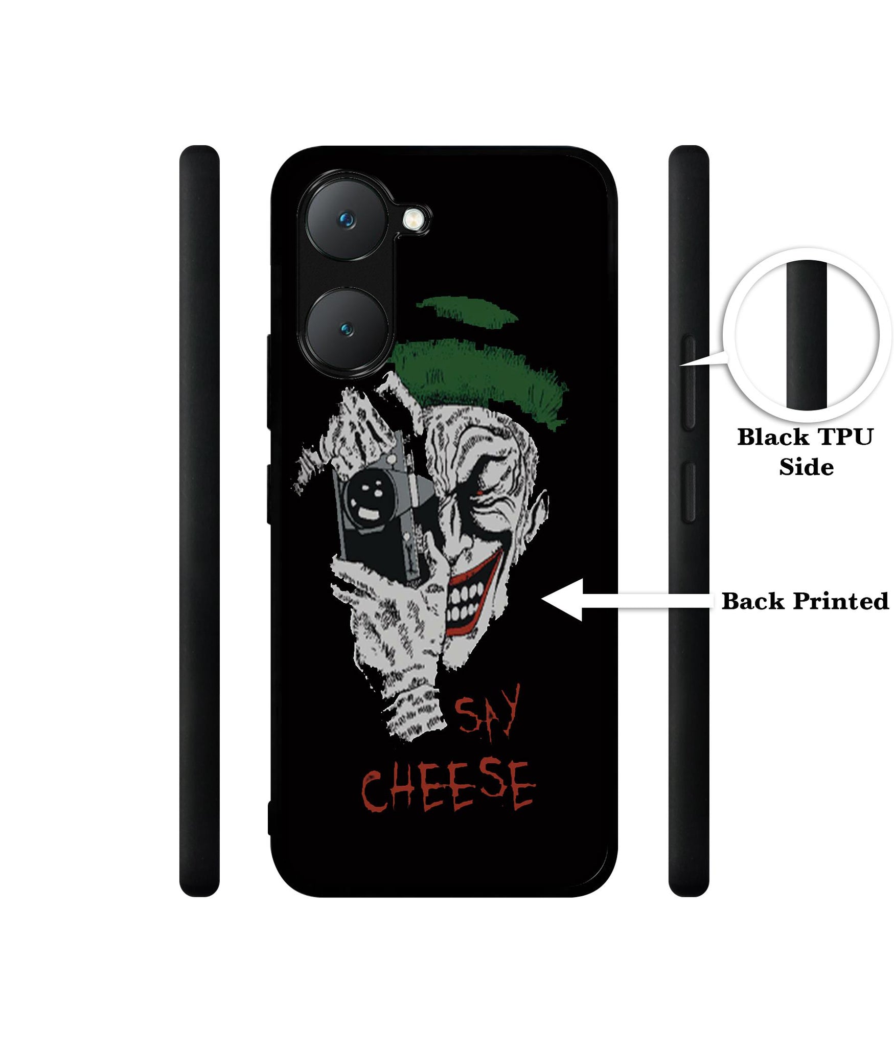 Joker Say Cheese Design Designer 2D Printed Back Case Cover for Vivo Y18 4G / Y18e 4G / Y03 4G / T3 Lite 5G / Z9 Lite 5G