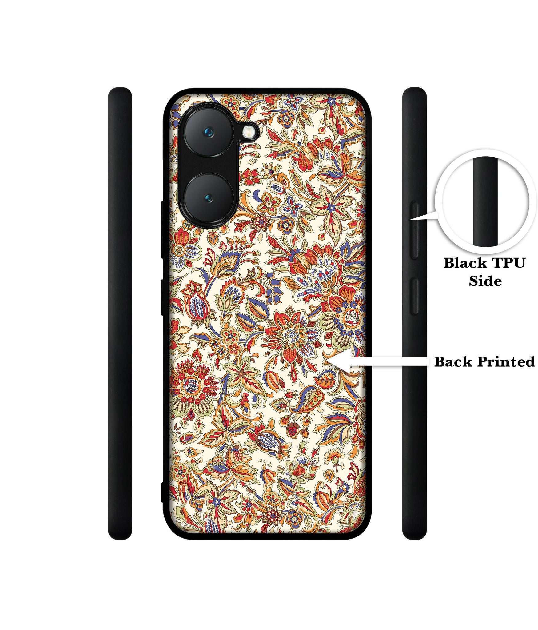 Floral Design Designer 2D Printed Back Case Cover for Vivo Y18 4G / Y18e 4G / Y03 4G / T3 Lite 5G / Z9 Lite 5G