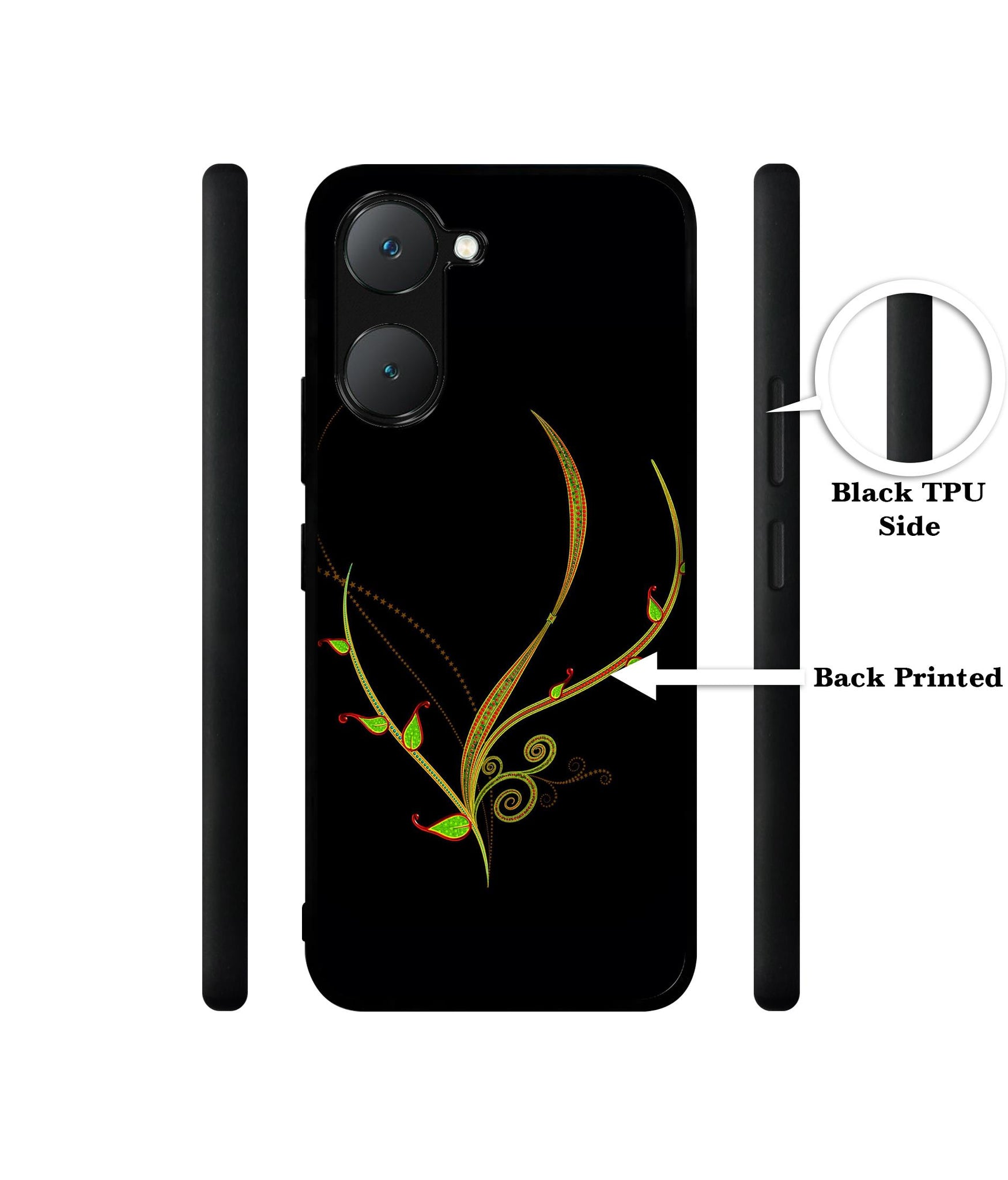 Yellow Pattern Design Designer 2D Printed Back Case Cover for Vivo Y18 4G / Y18e 4G / Y03 4G / T3 Lite 5G / Z9 Lite 5G