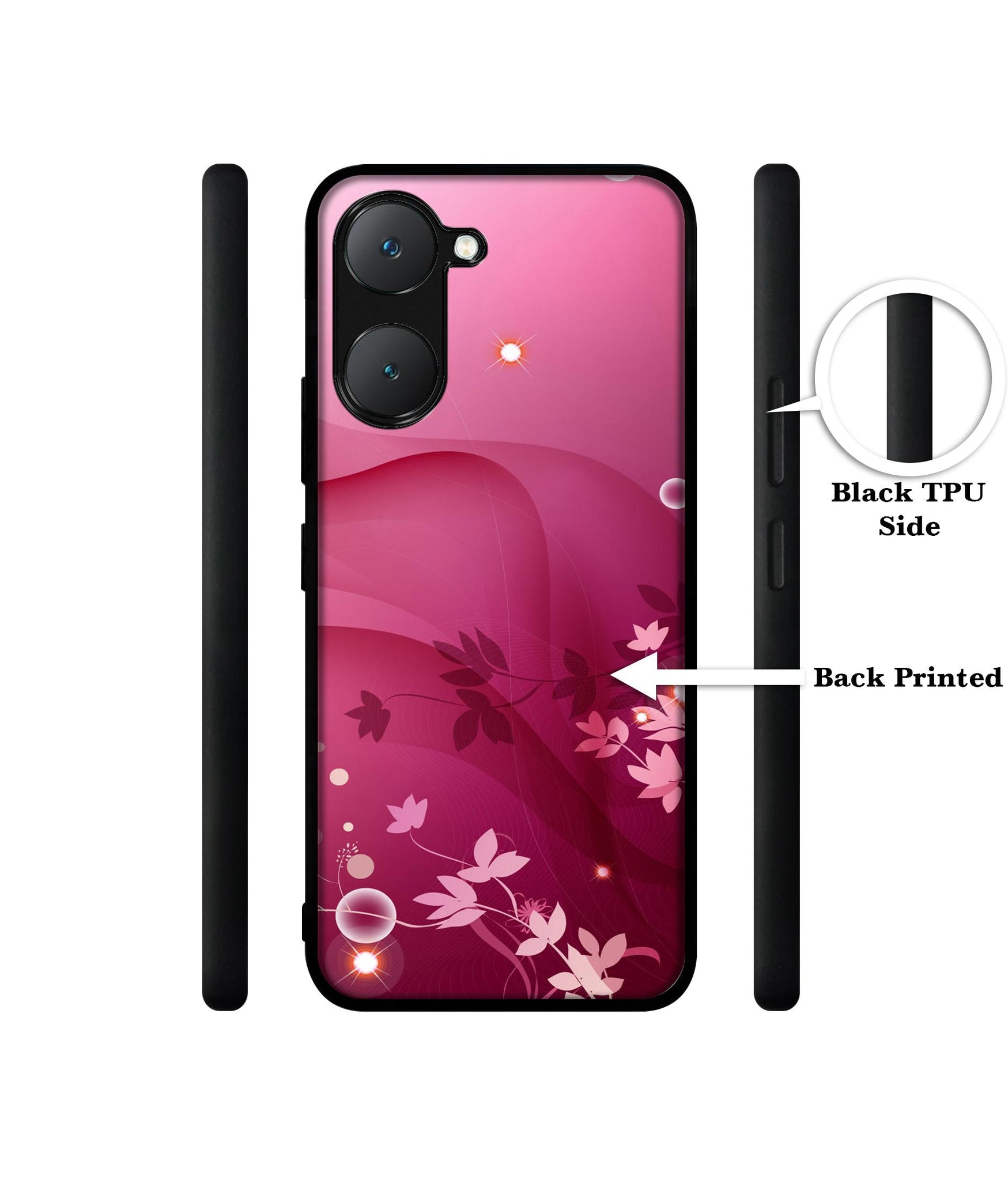 Pink Abstract Design Designer 2D Printed Back Case Cover for Vivo Y18 4G / Y18e 4G / Y03 4G / T3 Lite 5G / Z9 Lite 5G