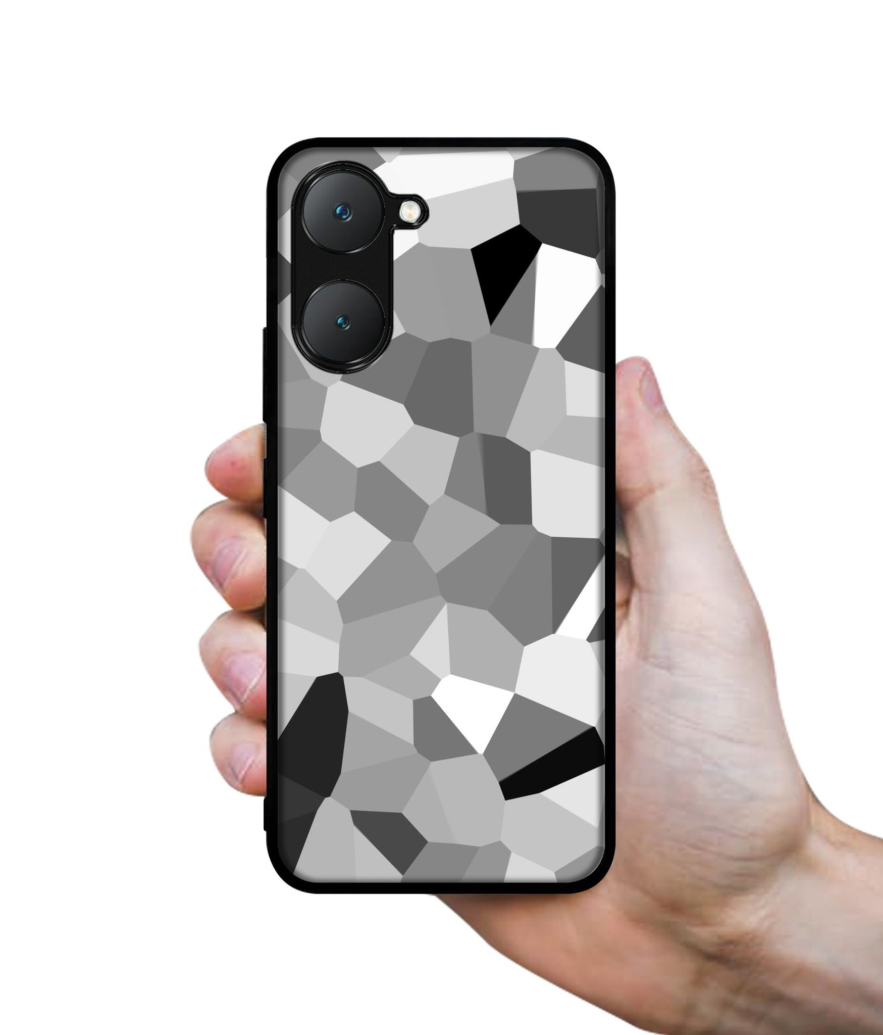 Black & White Mathematical Shape Design Designer 2D Printed Back Case Cover for Vivo Y18 4G / Y18e 4G / Y03 4G / T3 Lite 5G / Z9 Lite 5G