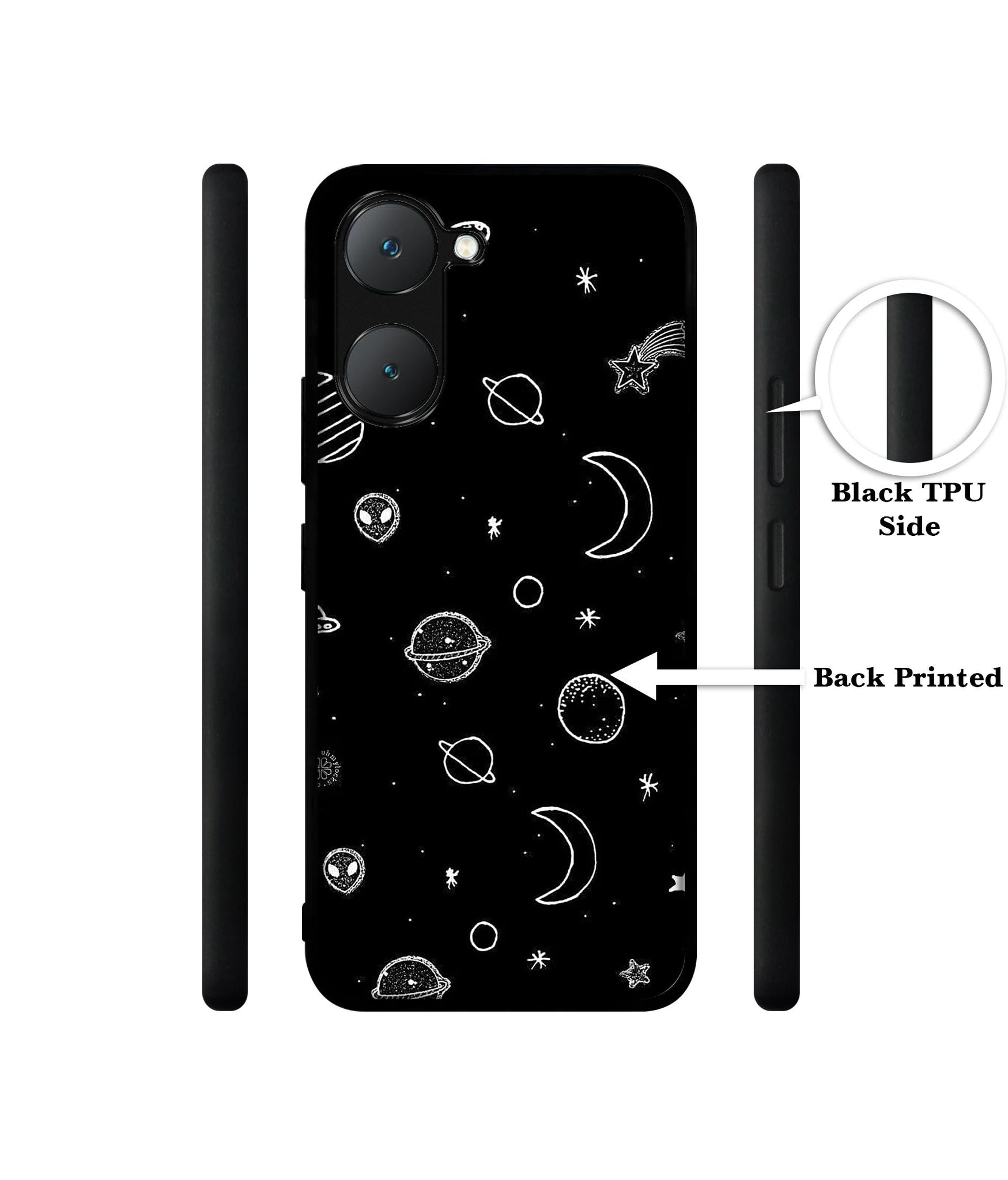 Space Stars Universe Design Designer 2D Printed Back Case Cover for Vivo Y18 4G / Y18e 4G / Y03 4G / T3 Lite 5G / Z9 Lite 5G