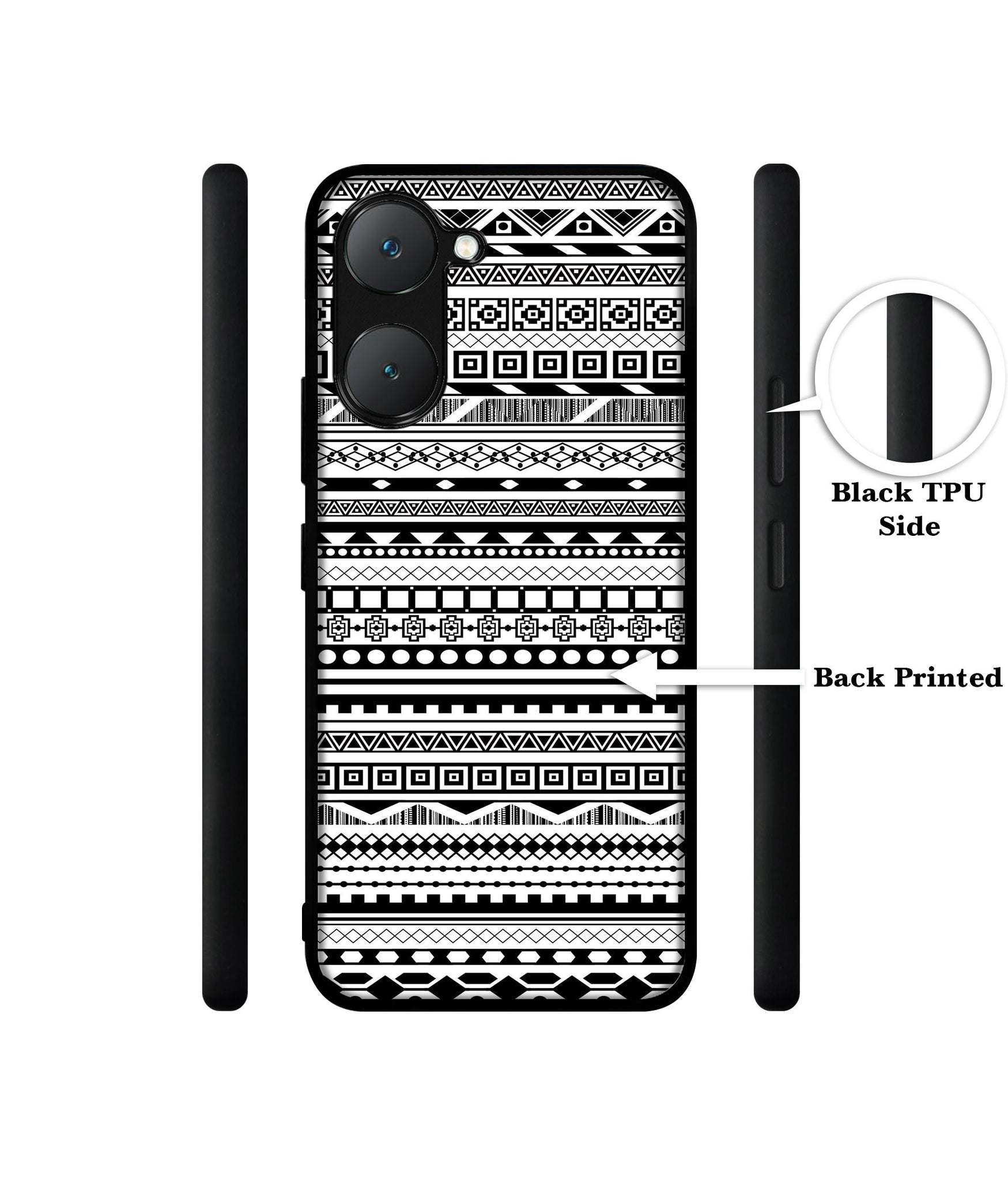 Black & White Patterns Design Designer 2D Printed Back Case Cover for Vivo Y18 4G / Y18e 4G / Y03 4G / T3 Lite 5G / Z9 Lite 5G