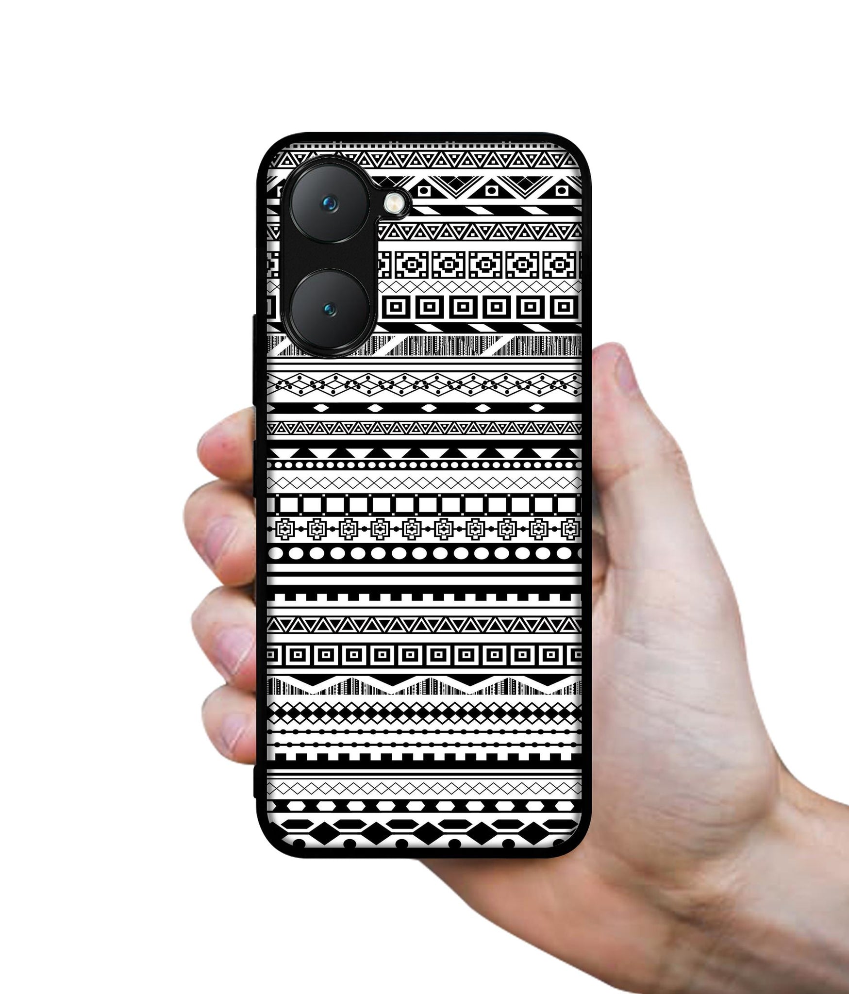 Black & White Patterns Design Designer 2D Printed Back Case Cover for Vivo Y18 4G / Y18e 4G / Y03 4G / T3 Lite 5G / Z9 Lite 5G