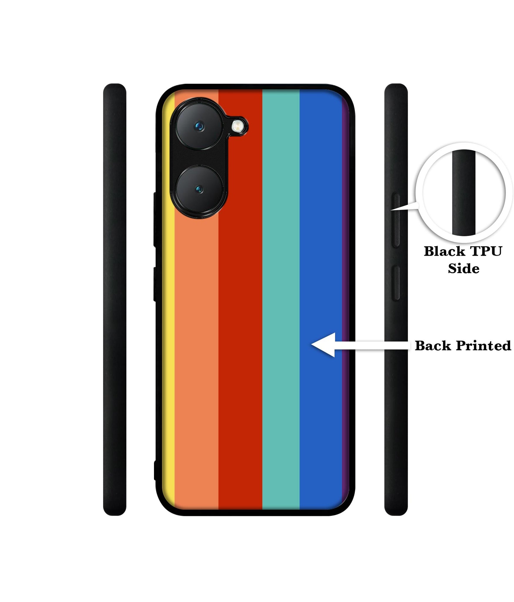 Rainbow Colors Design Designer 2D Printed Back Case Cover for Vivo Y18 4G / Y18e 4G / Y03 4G / T3 Lite 5G / Z9 Lite 5G