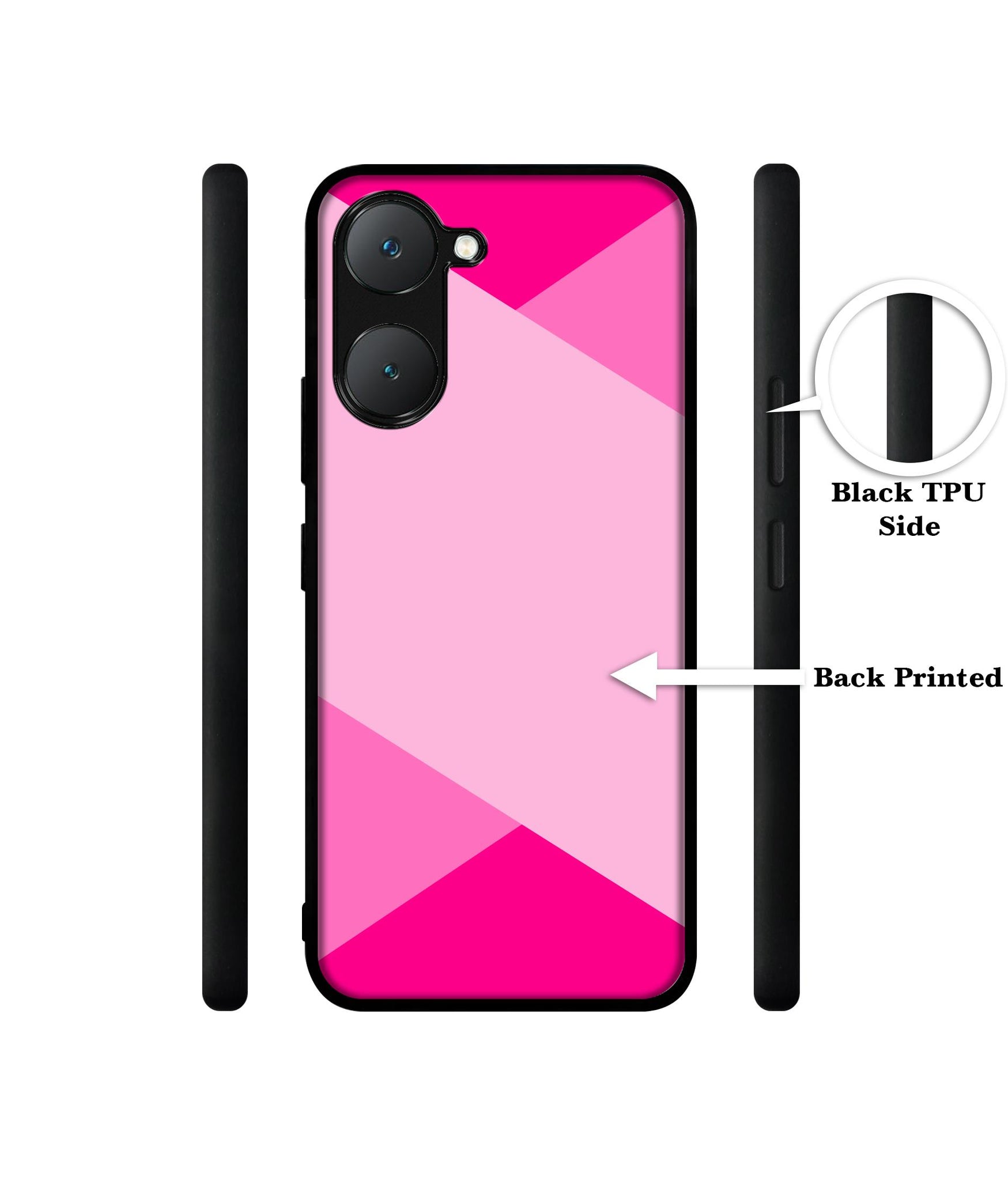 Pink Cross Vector Design Designer 2D Printed Back Case Cover for Vivo Y18 4G / Y18e 4G / Y03 4G / T3 Lite 5G / Z9 Lite 5G
