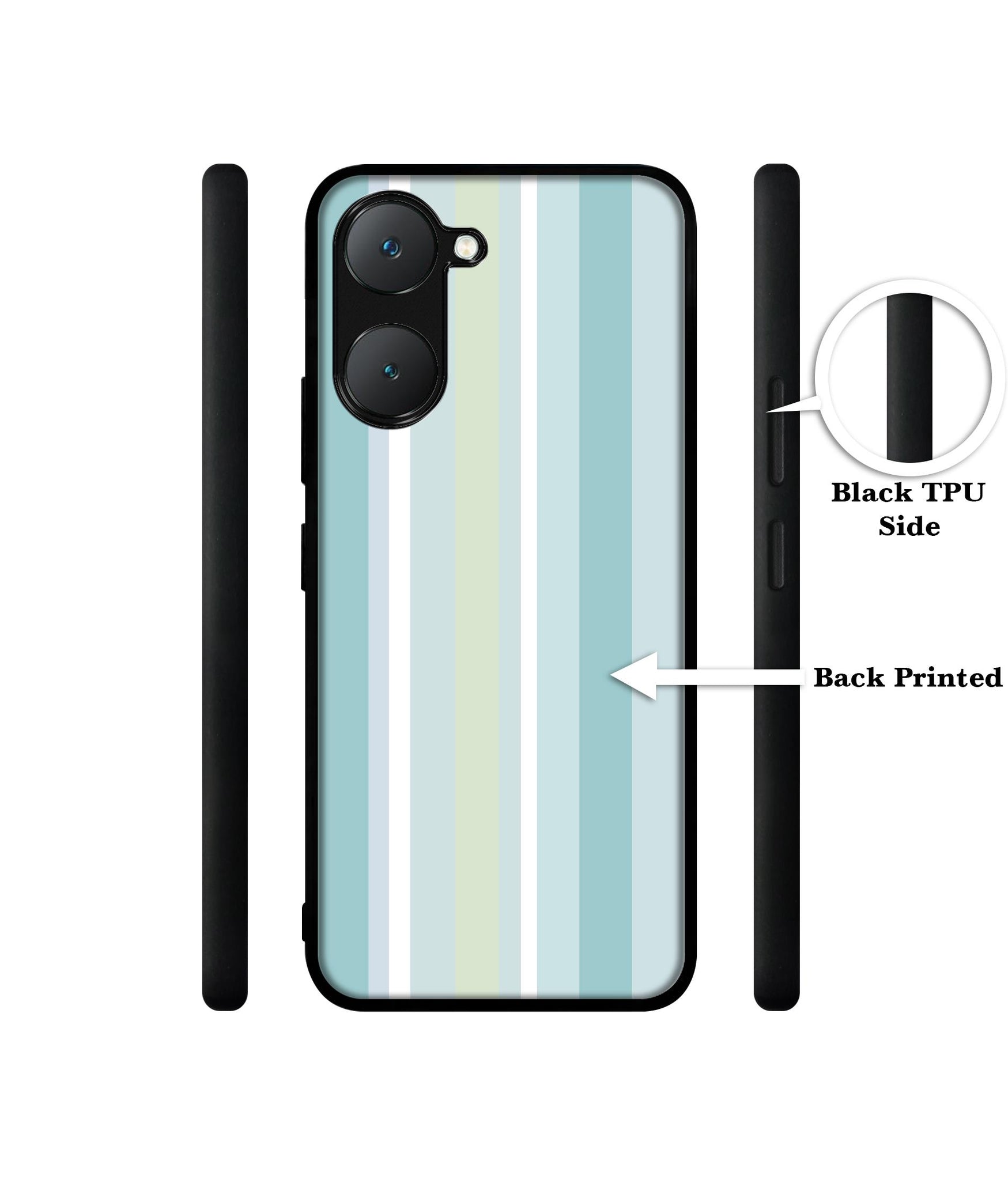 Light Green Stripes Design Designer 2D Printed Back Case Cover for Vivo Y18 4G / Y18e 4G / Y03 4G / T3 Lite 5G / Z9 Lite 5G