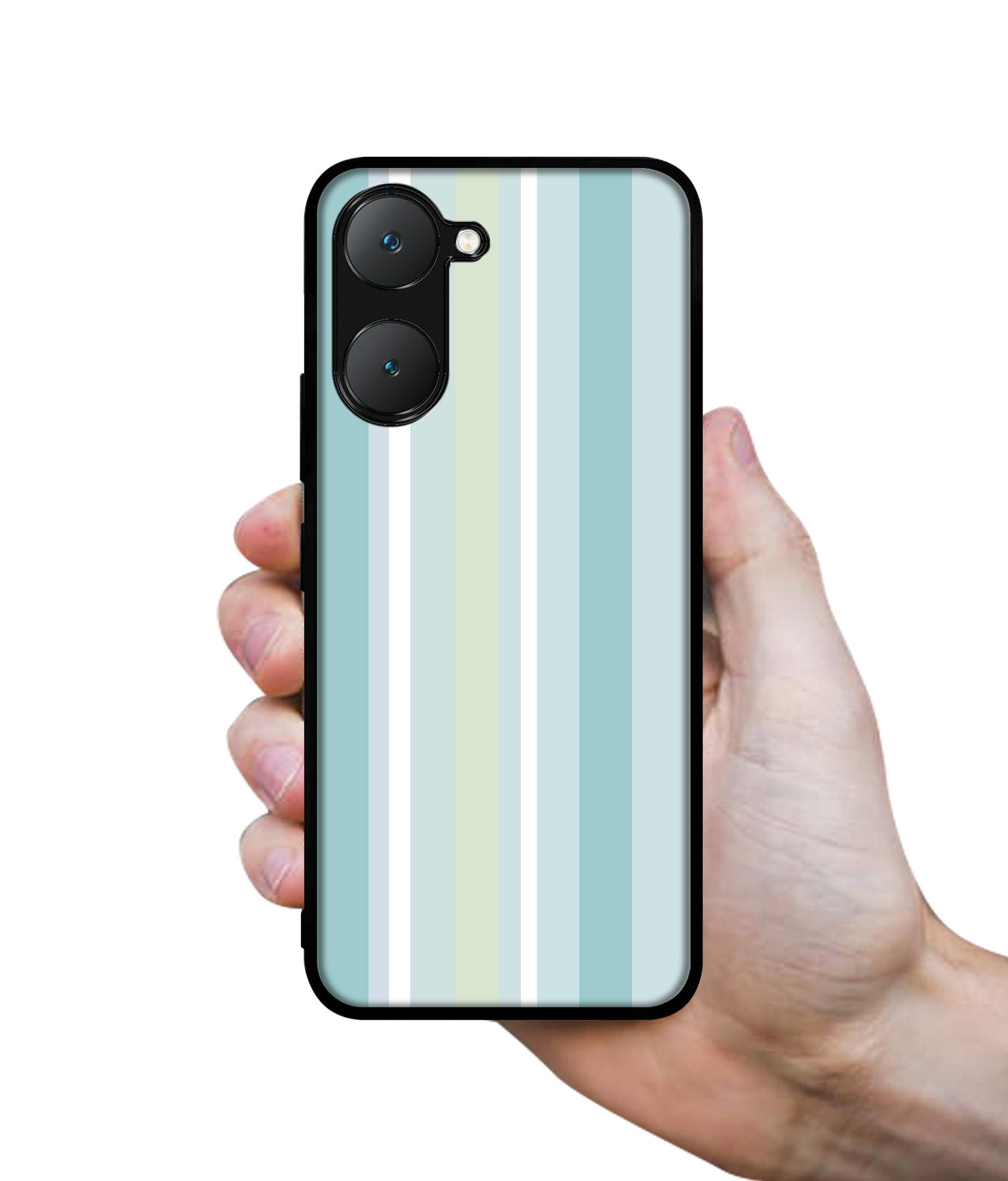 Light Green Stripes Design Designer 2D Printed Back Case Cover for Vivo Y18 4G / Y18e 4G / Y03 4G / T3 Lite 5G / Z9 Lite 5G